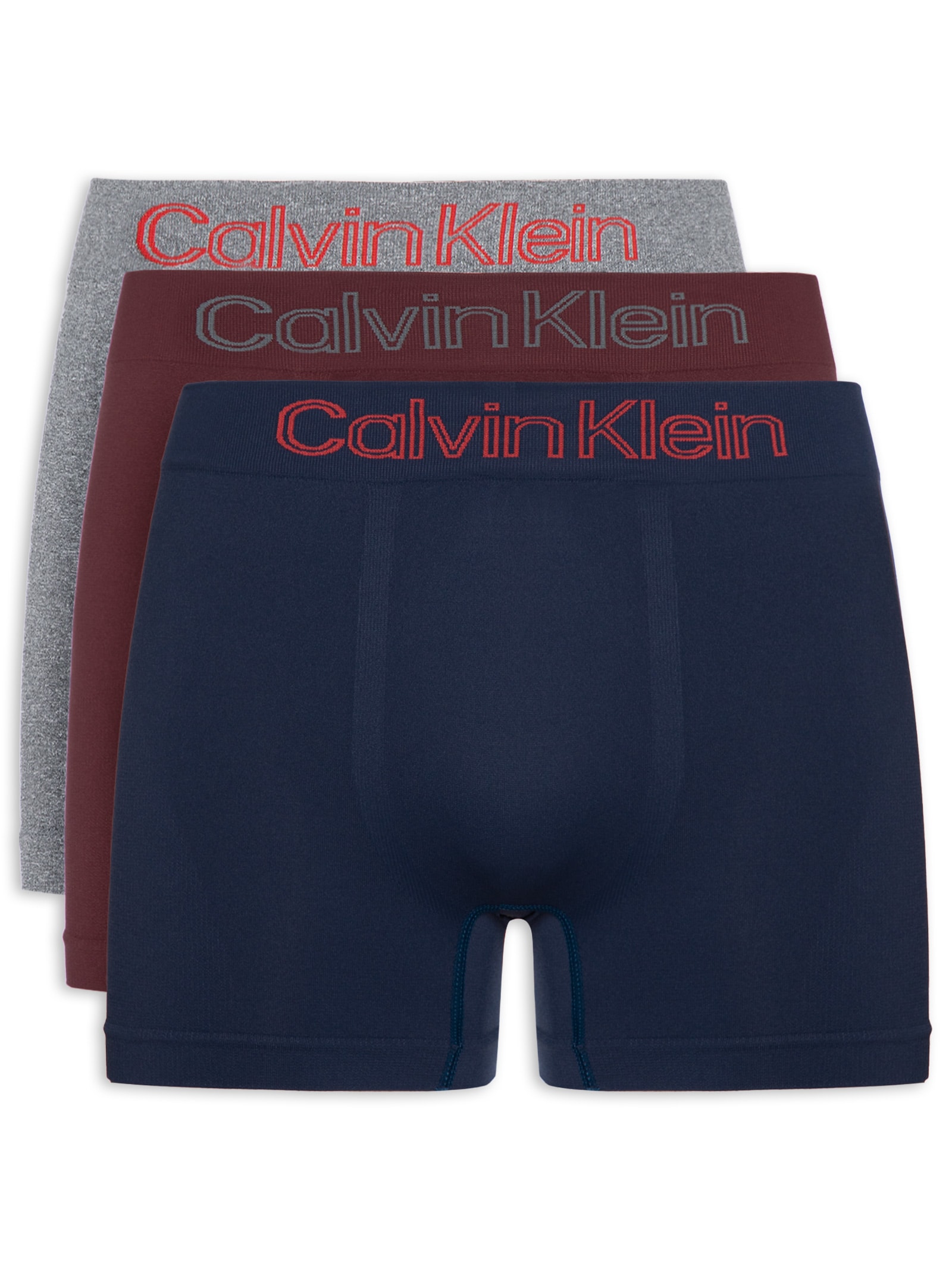Kit 3 Cuecas Low Rise Trunk Seamless Micro Vermelho Calvin Klein Underwear