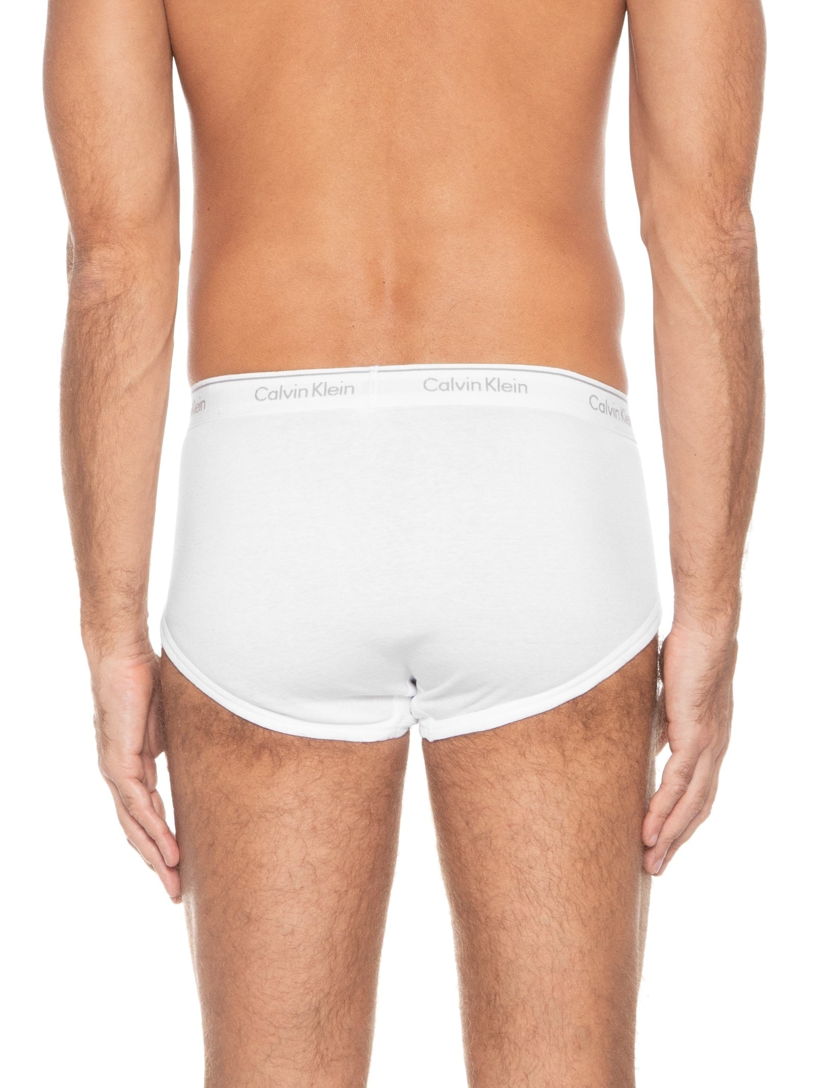 Kit 3 Cuecas Masculinas Brief Em Ribana De Algodão Branco Calvin Klein Underwear