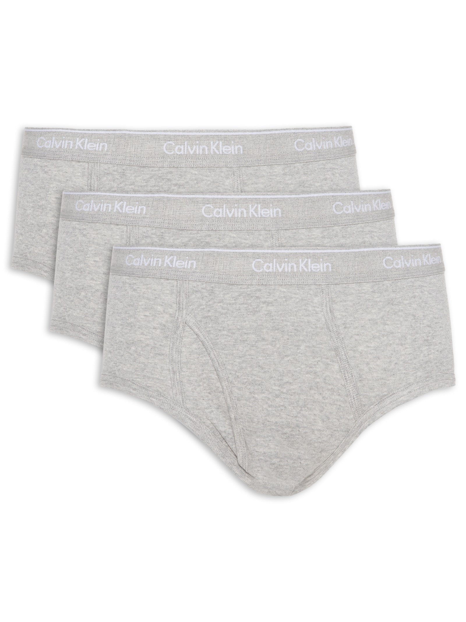 Kit 3 Cuecas Masculinas Brief Em Ribana De Algodão Cinza Calvin Klein Underwear