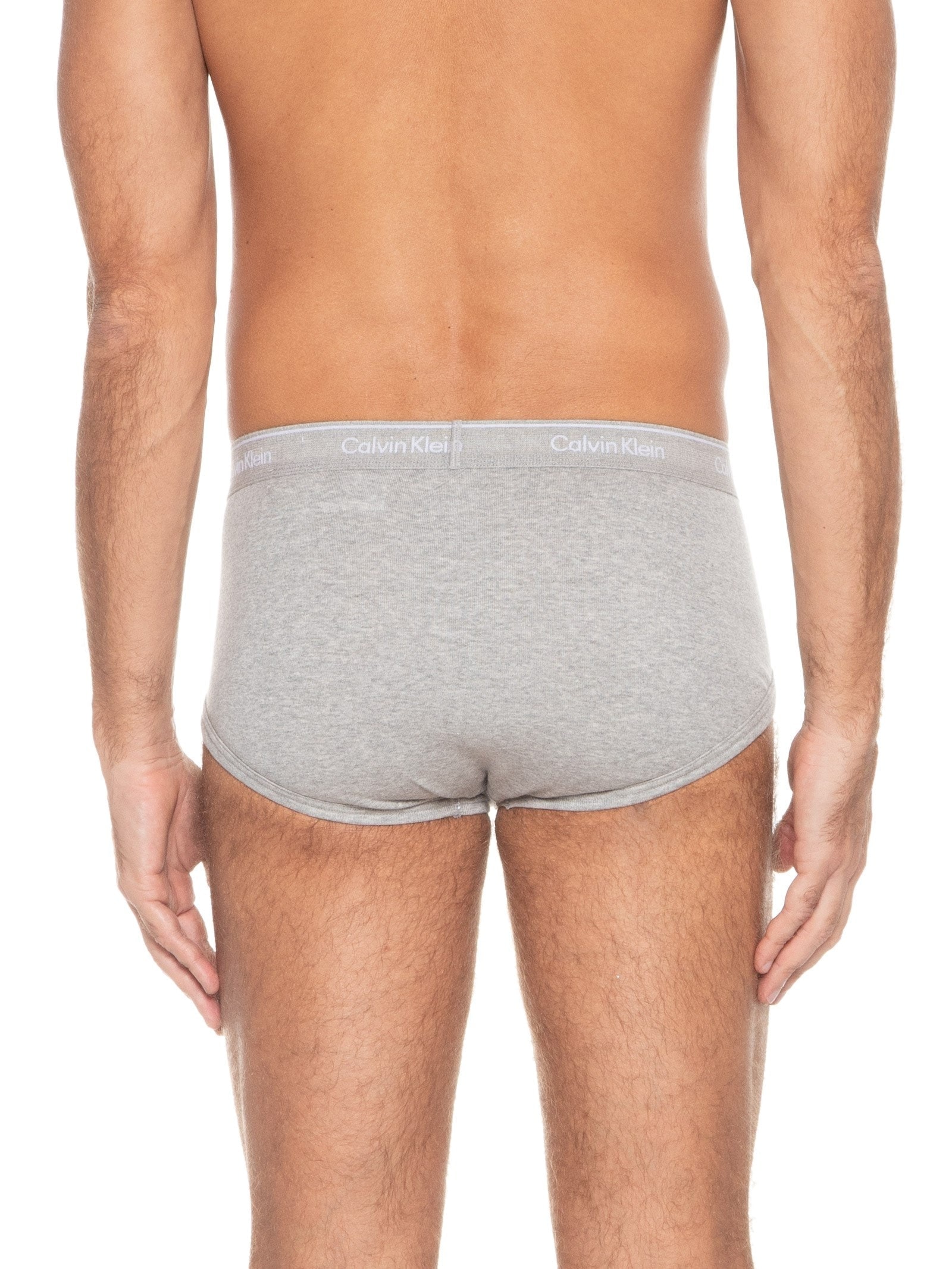 Kit 3 Cuecas Masculinas Brief Em Ribana De Algodão Cinza Calvin Klein Underwear