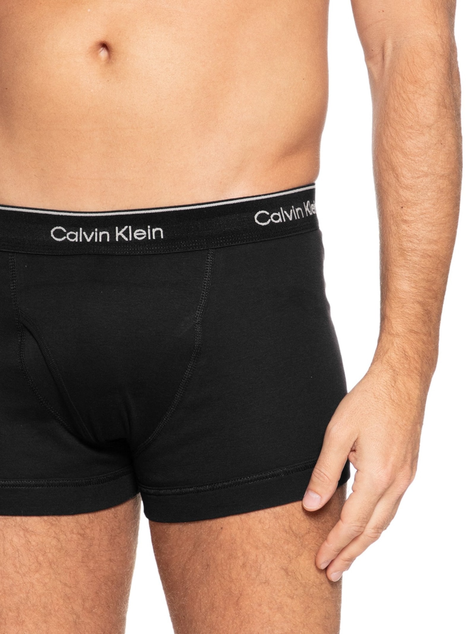 Kit 3 Cuecas Masculinas Brief Em Ribana De Algodão Preto Calvin Klein Underwear