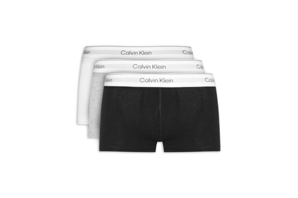 Kit 3 Cuecas Masculinas Low Rise Trunk Icon Cotton - Cinza