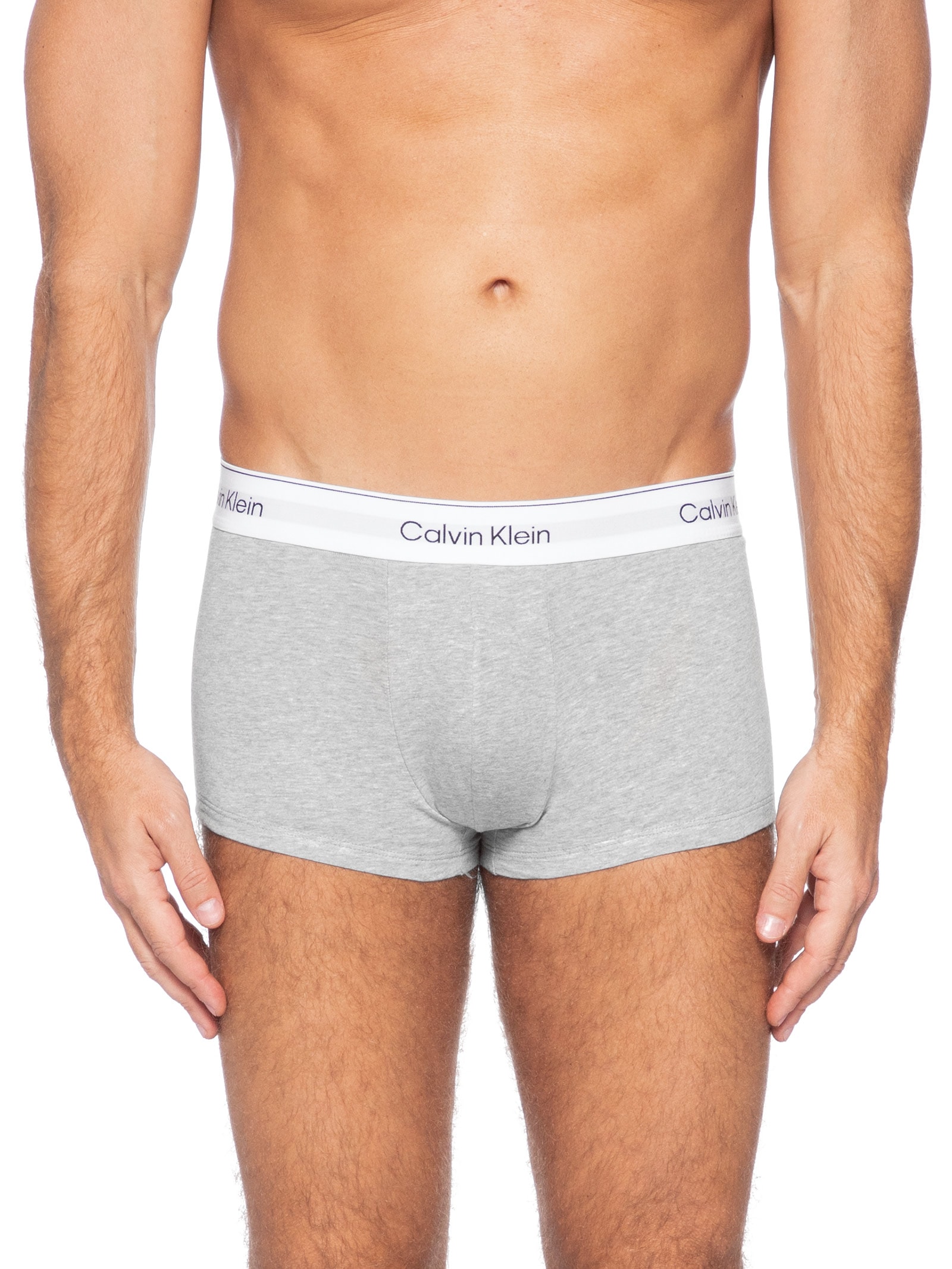 Kit 3 Cuecas Masculinas Low Rise Trunk Icon Cotton Cinza Calvin Klein Underwear