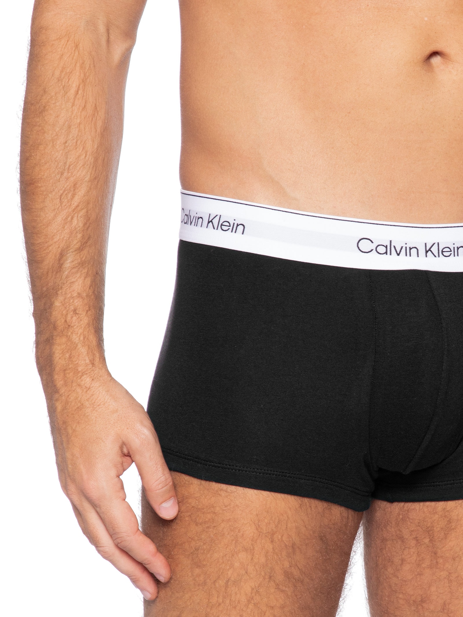 Kit 3 Cuecas Masculinas Low Rise Trunk Icon Cotton Cinza Calvin Klein Underwear