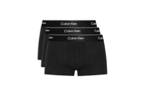 Kit 3 Cuecas Masculinas Low Rise Trunk Icon Cotton Stretch - Preto