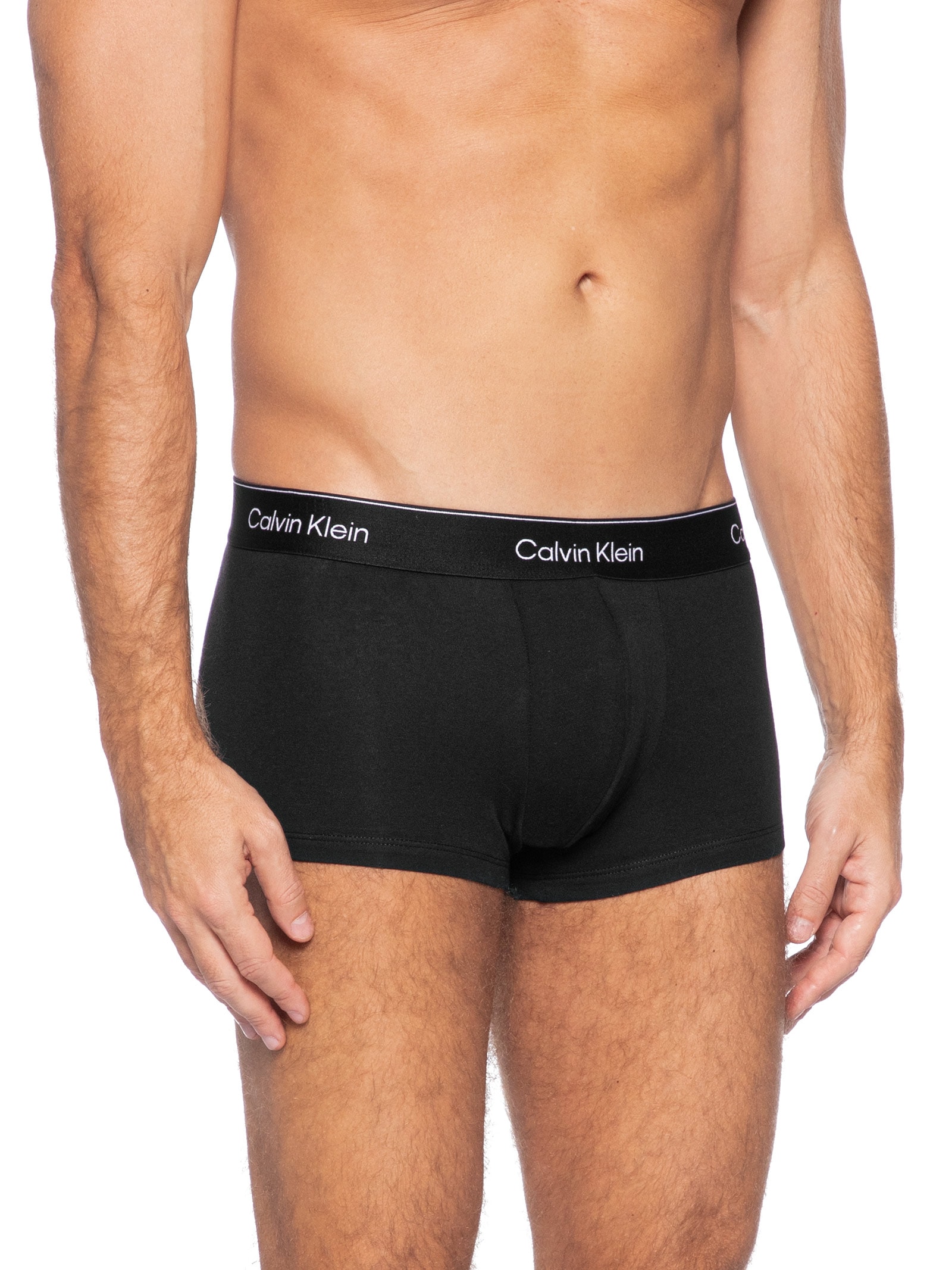 Kit 3 Cuecas Masculinas Low Rise Trunk Icon Cotton Stretch Preto Calvin Klein Underwear