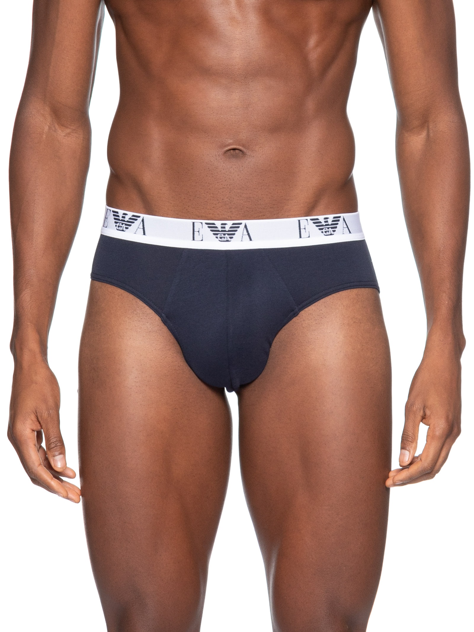 Kit 3 Cuecas Slip Bottom 3 Peças Azul Emporio Armani Bodywear