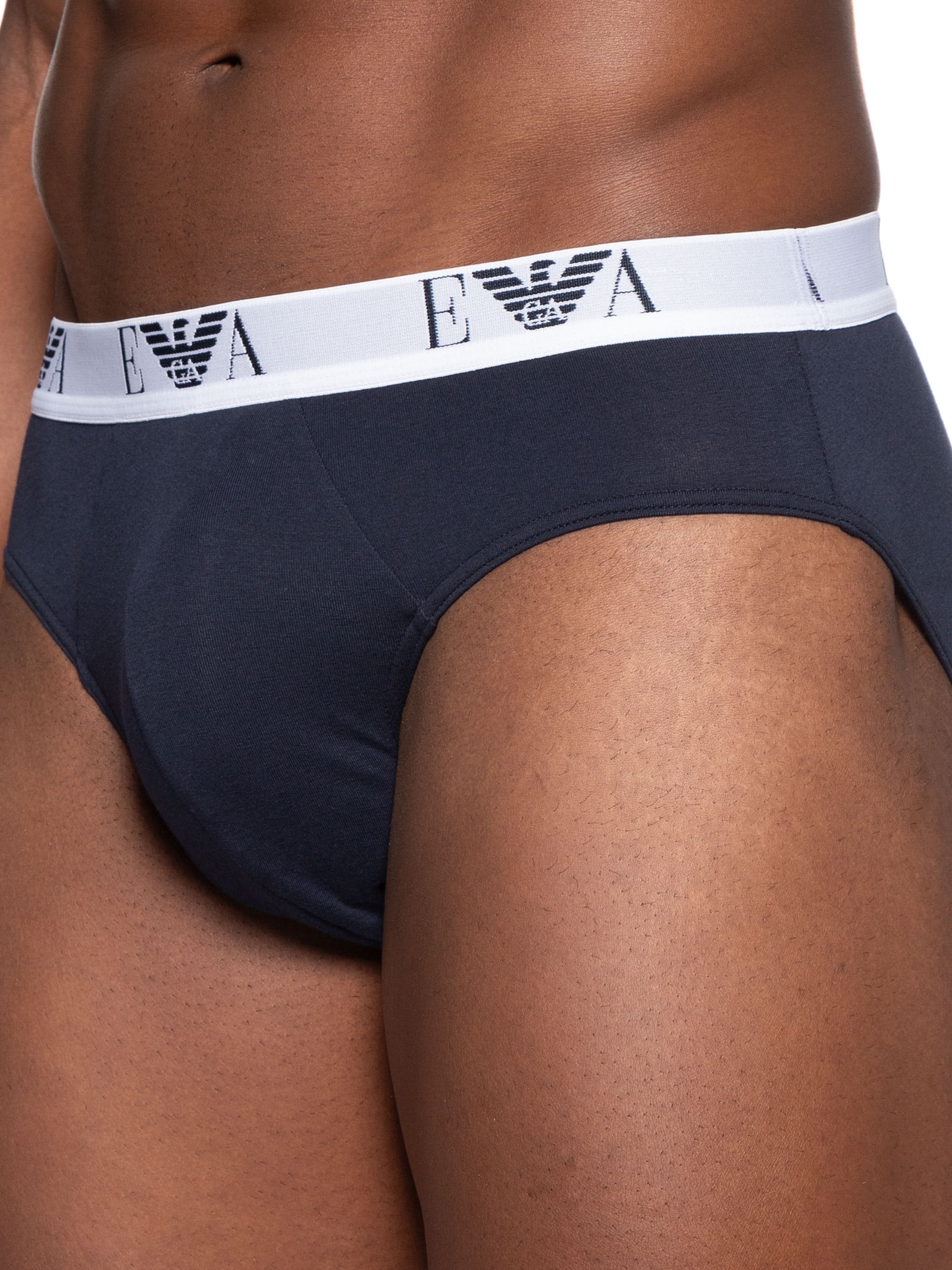 Kit 3 Cuecas Slip Bottom 3 Peças Azul Emporio Armani Bodywear