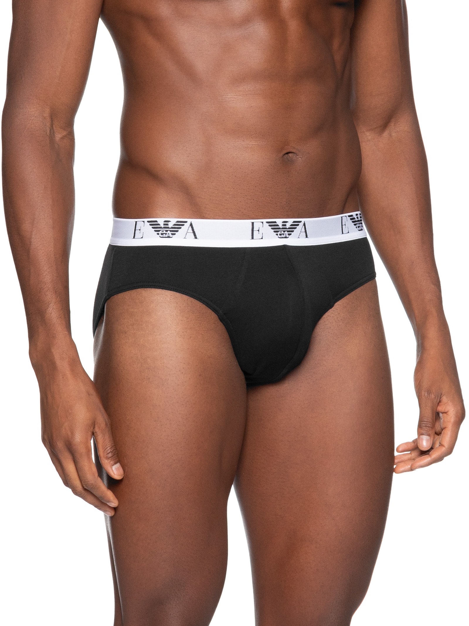 Kit 3 Cuecas Slip Bottom 3 Peças Preto Emporio Armani Bodywear