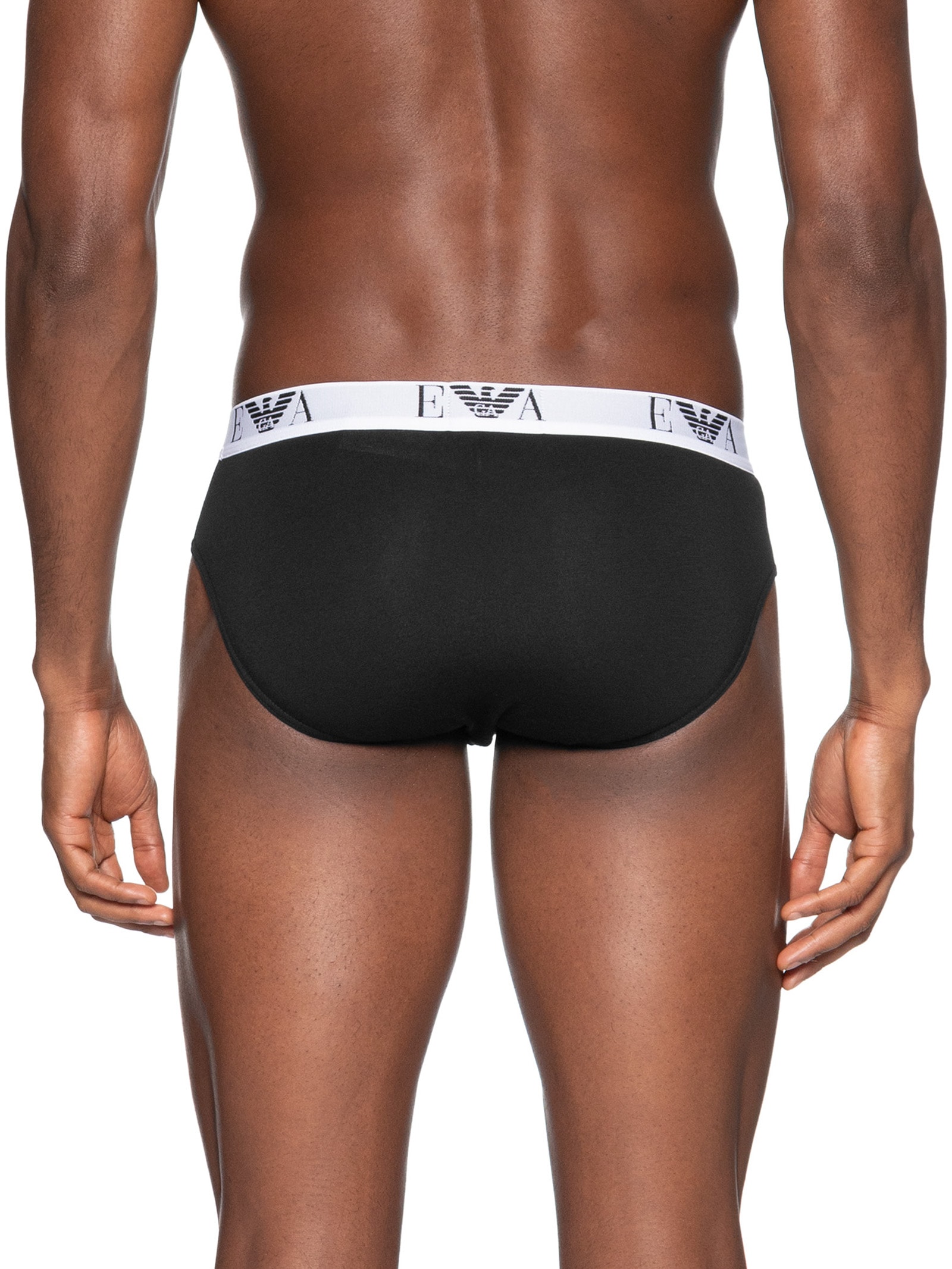 Kit 3 Cuecas Slip Bottom 3 Peças Preto Emporio Armani Bodywear