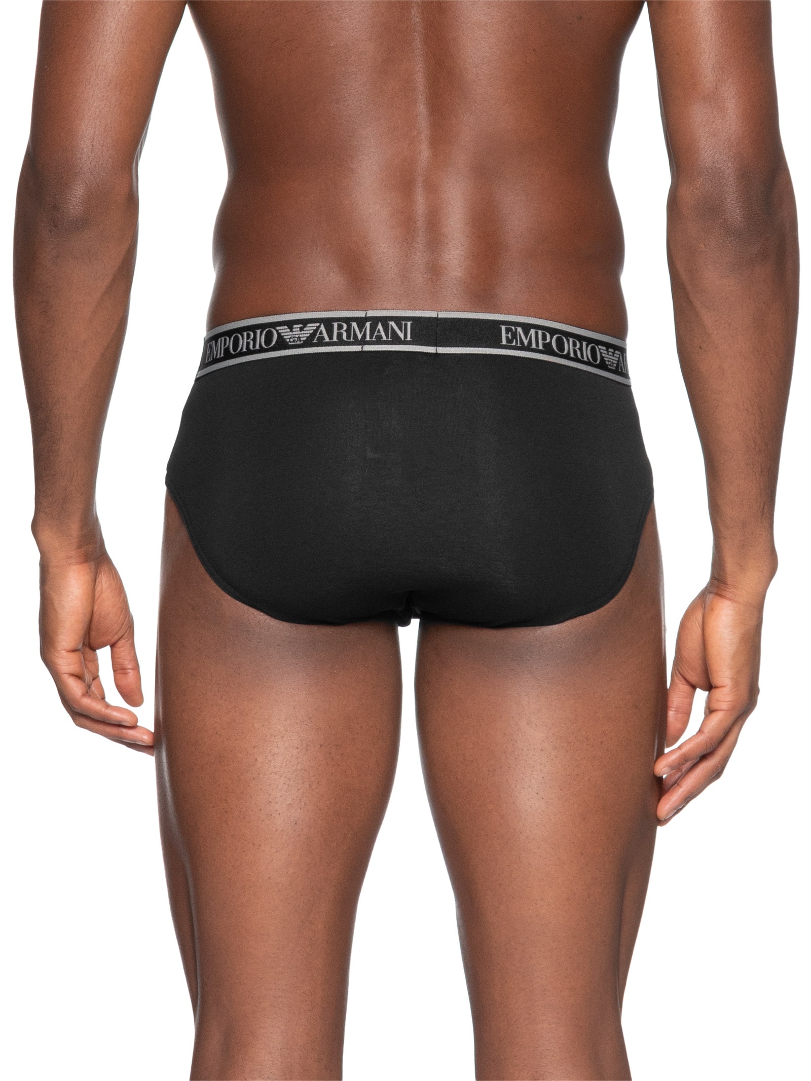 Kit 3 Cuecas Slip Bottom Masculina Preto Emporio Armani Bodywear