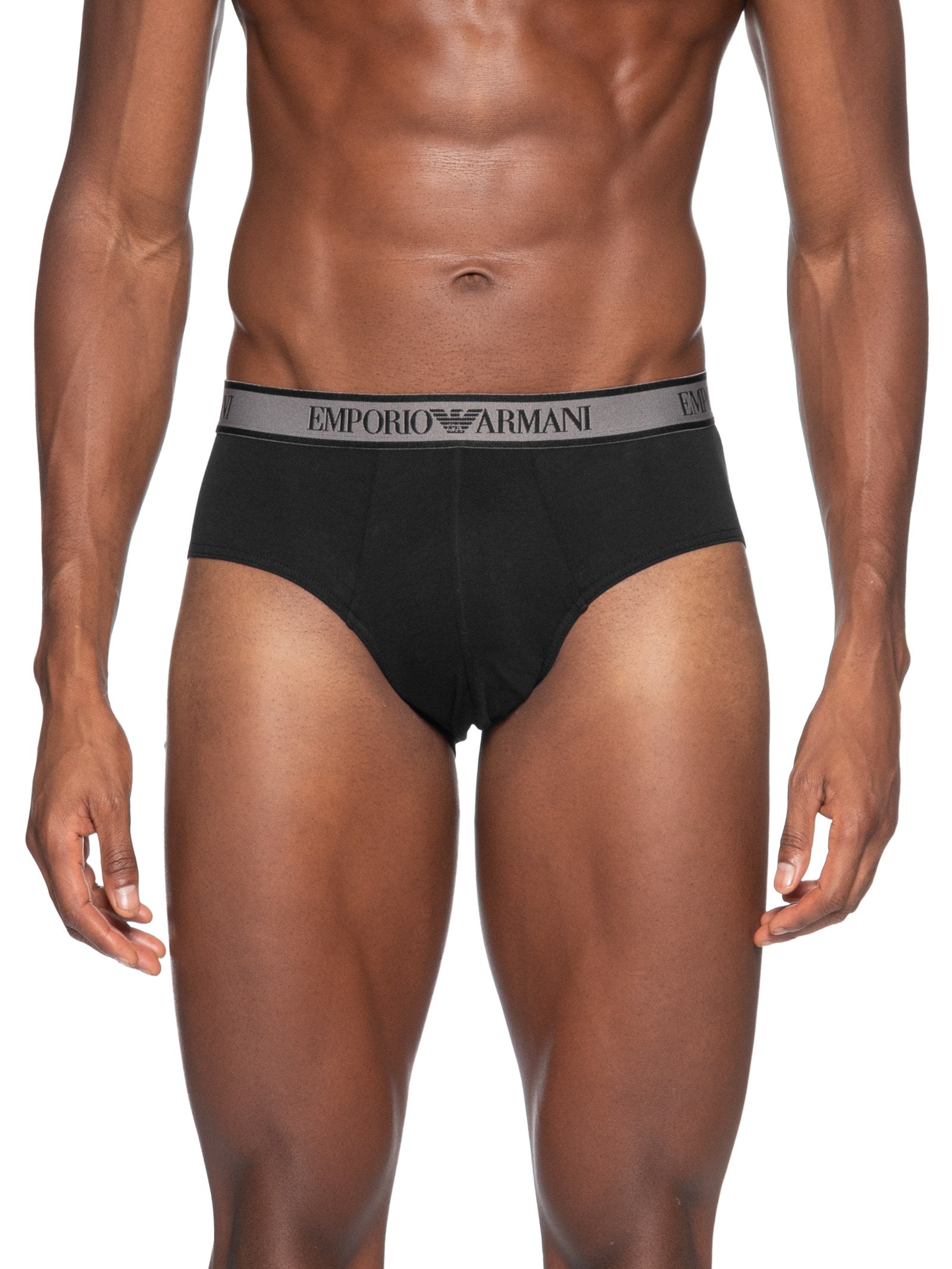 Kit 3 Cuecas Slip Bottom Masculina Preto Emporio Armani Bodywear
