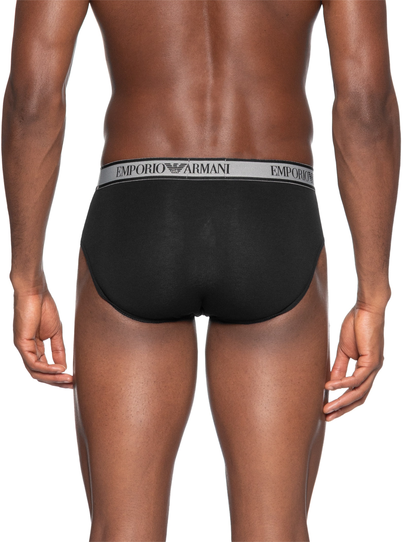 Kit 3 Cuecas Slip Bottom Masculina Preto Emporio Armani Bodywear