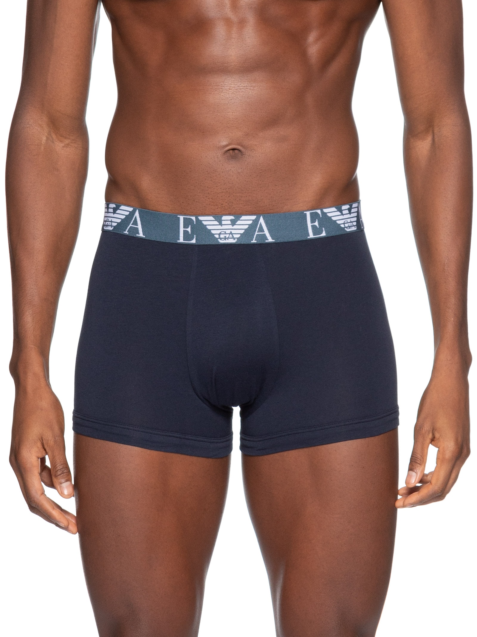 Kit 3 Cuecas Trunk Bottom 3 Peças Azul Emporio Armani Bodywear