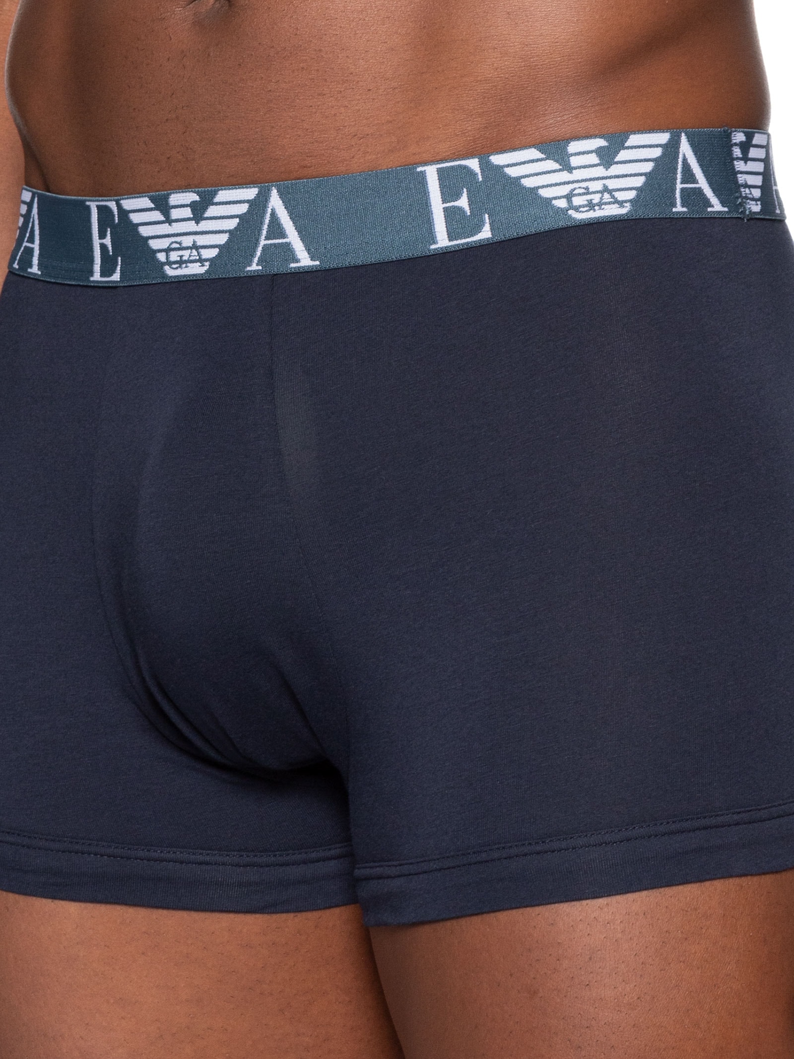 Kit 3 Cuecas Trunk Bottom 3 Peças Azul Emporio Armani Bodywear