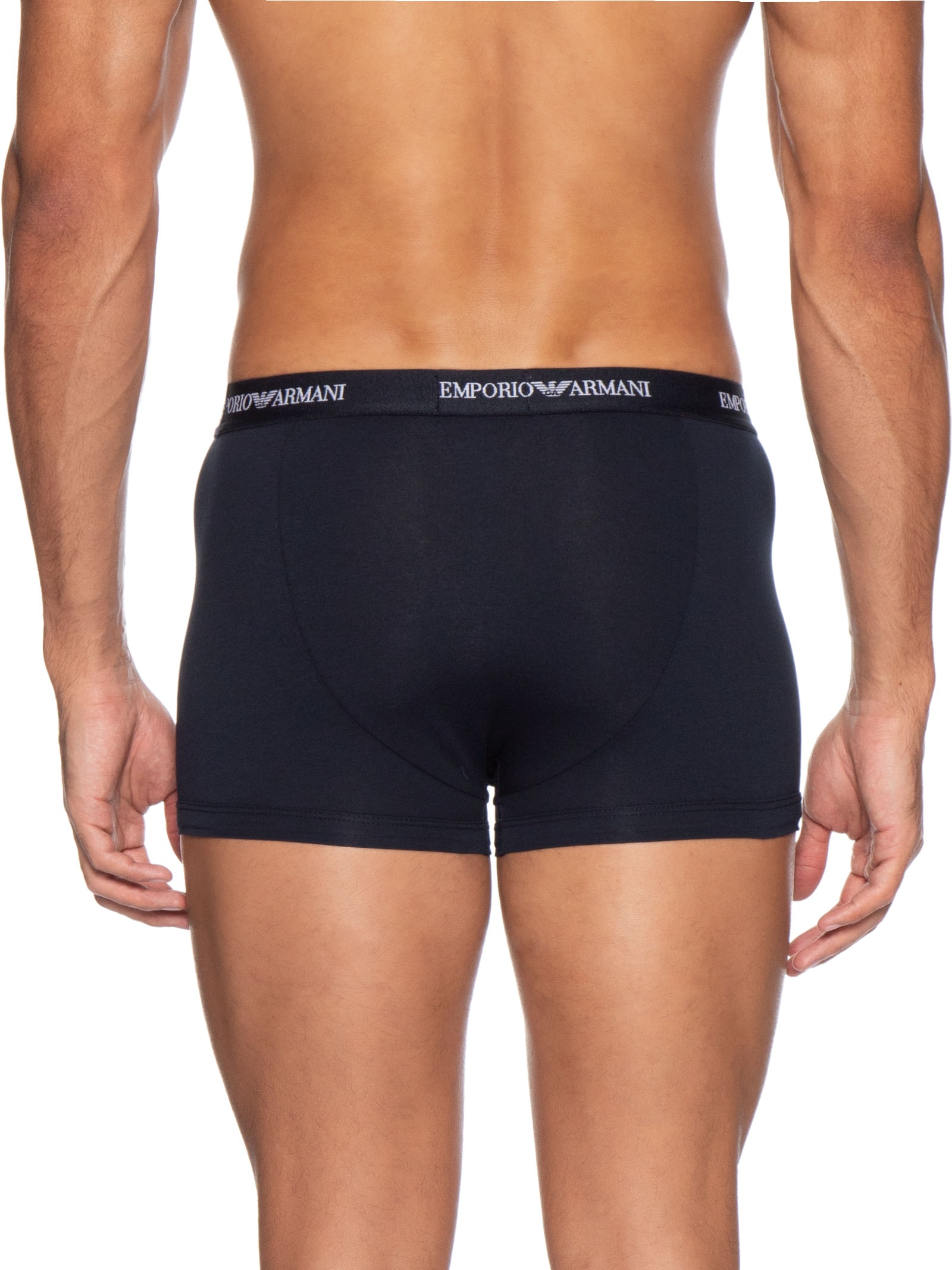 Kit 3 Cuecas Trunk Bottom Azul Emporio Armani Bodywear