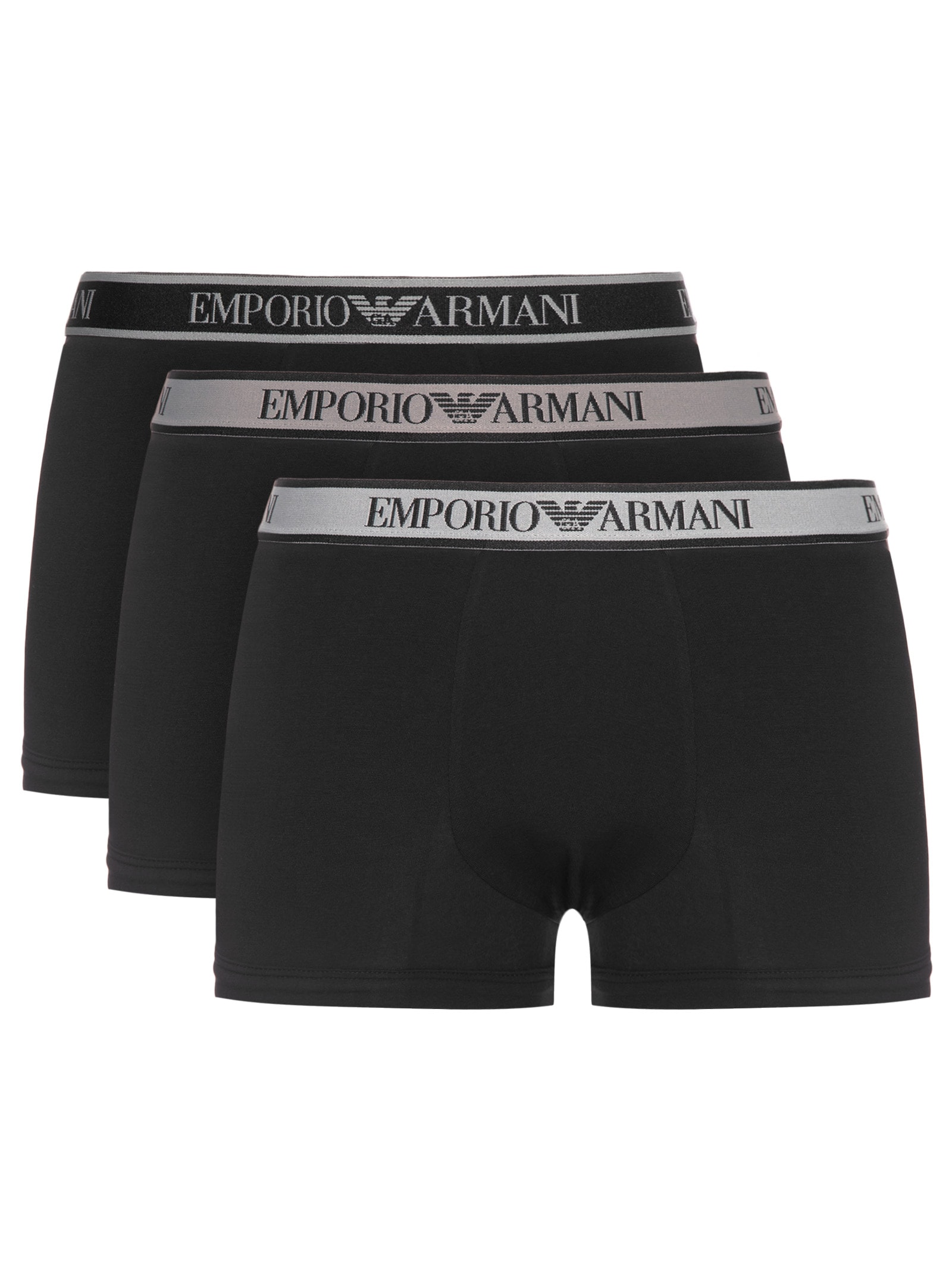 Kit 3 Cuecas Trunk Bottom Masculina Preto Emporio Armani Bodywear
