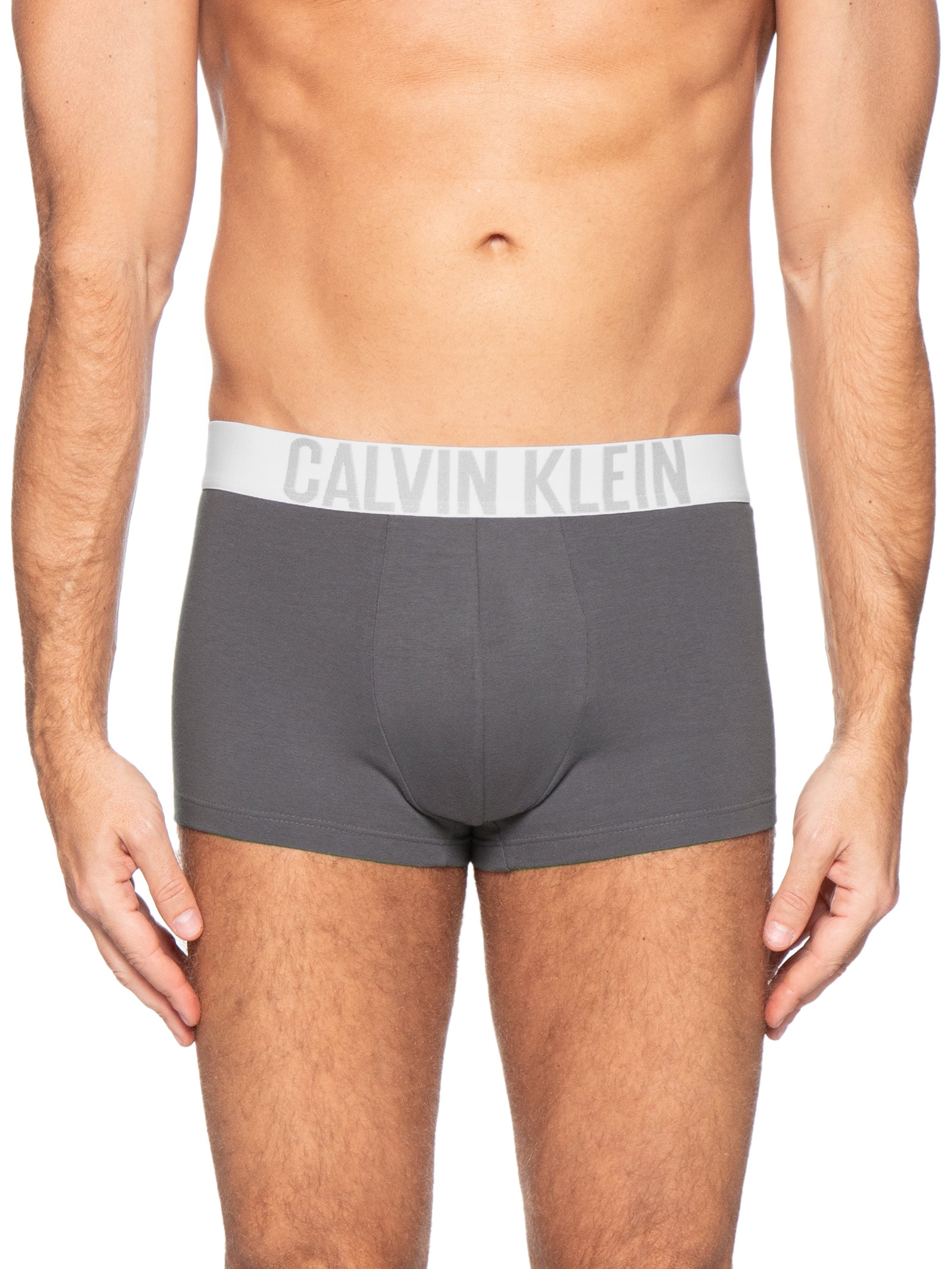 Kit 3 Cuecas Trunk Cotton Intense Power Cinza Calvin Klein Underwear