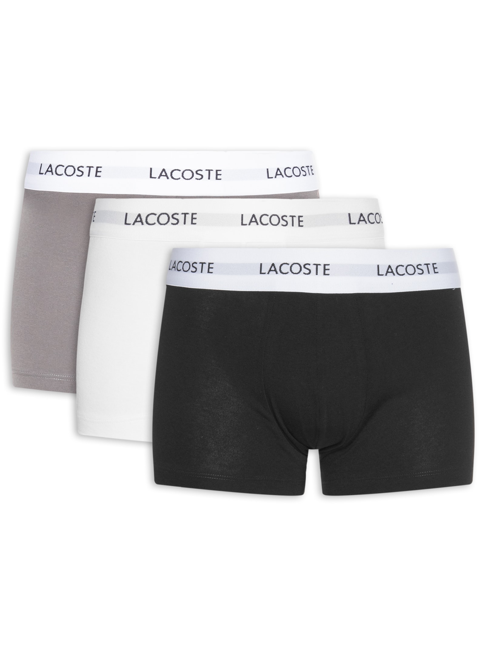 Kit 3 Cuecas Trunk Stretch Cinza Lacoste