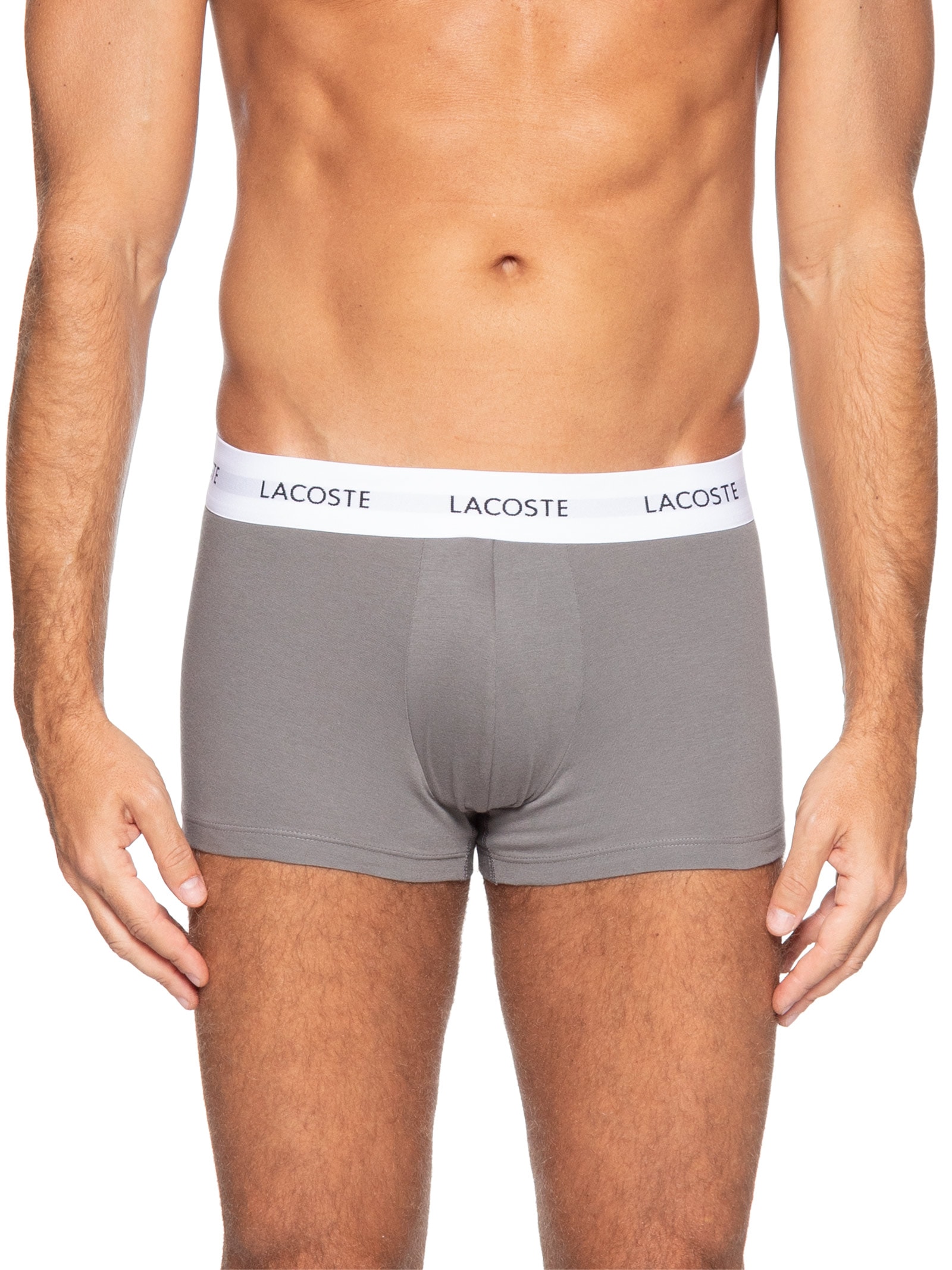 Kit 3 Cuecas Trunk Stretch Cinza Lacoste