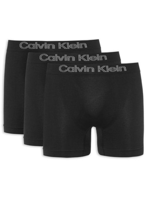 Kit 3 De Cuecas Low Rise Trunk Sem Costura - Preto