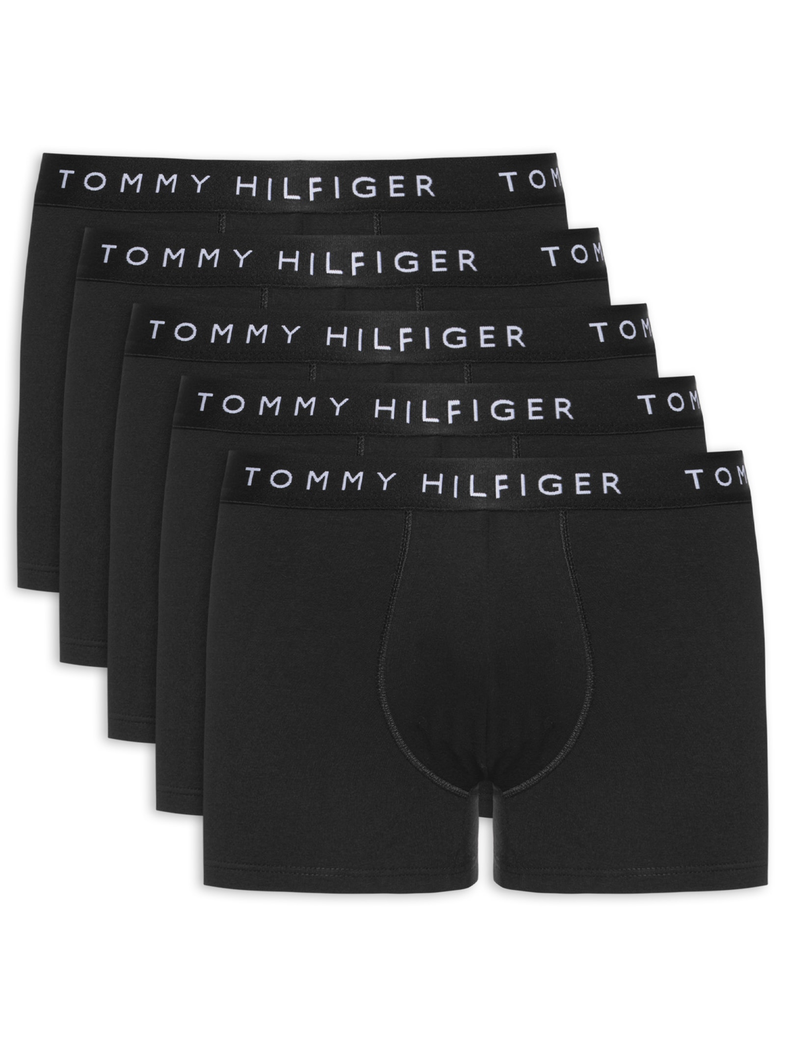 Kit 5 Cuecas Masculinas Boxer De Algodão Preto Tommy Hilfiger