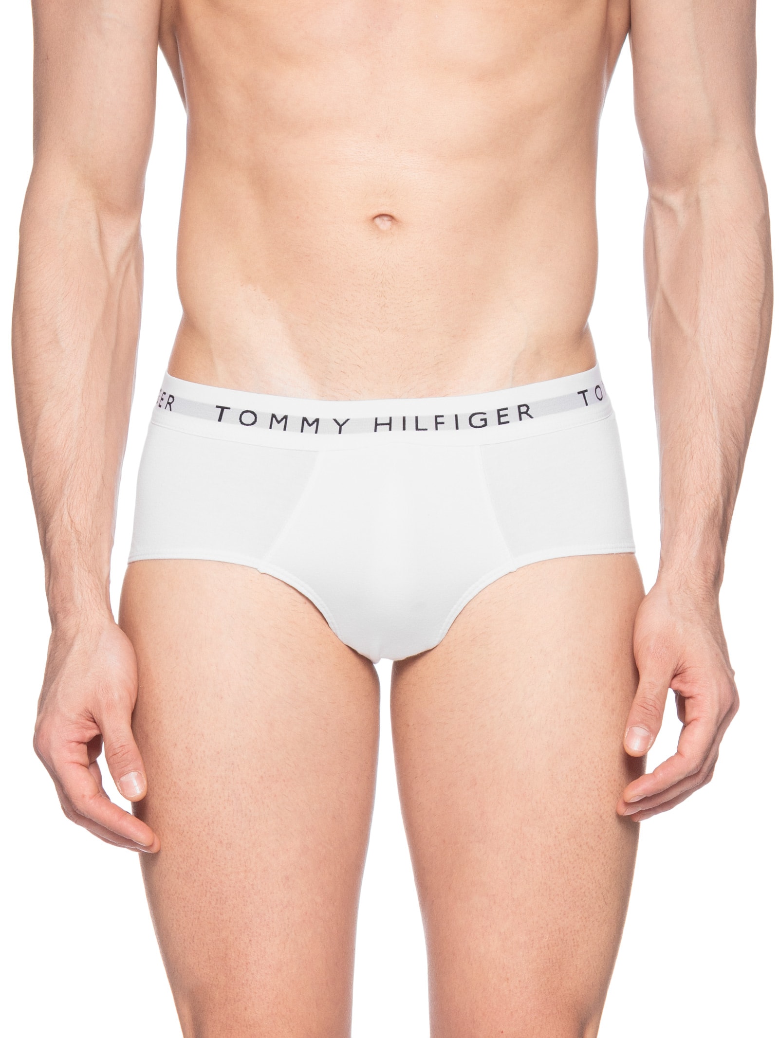 Kit 5 Cuecas Masculinas Brief De Algodão Branco Tommy Hilfiger