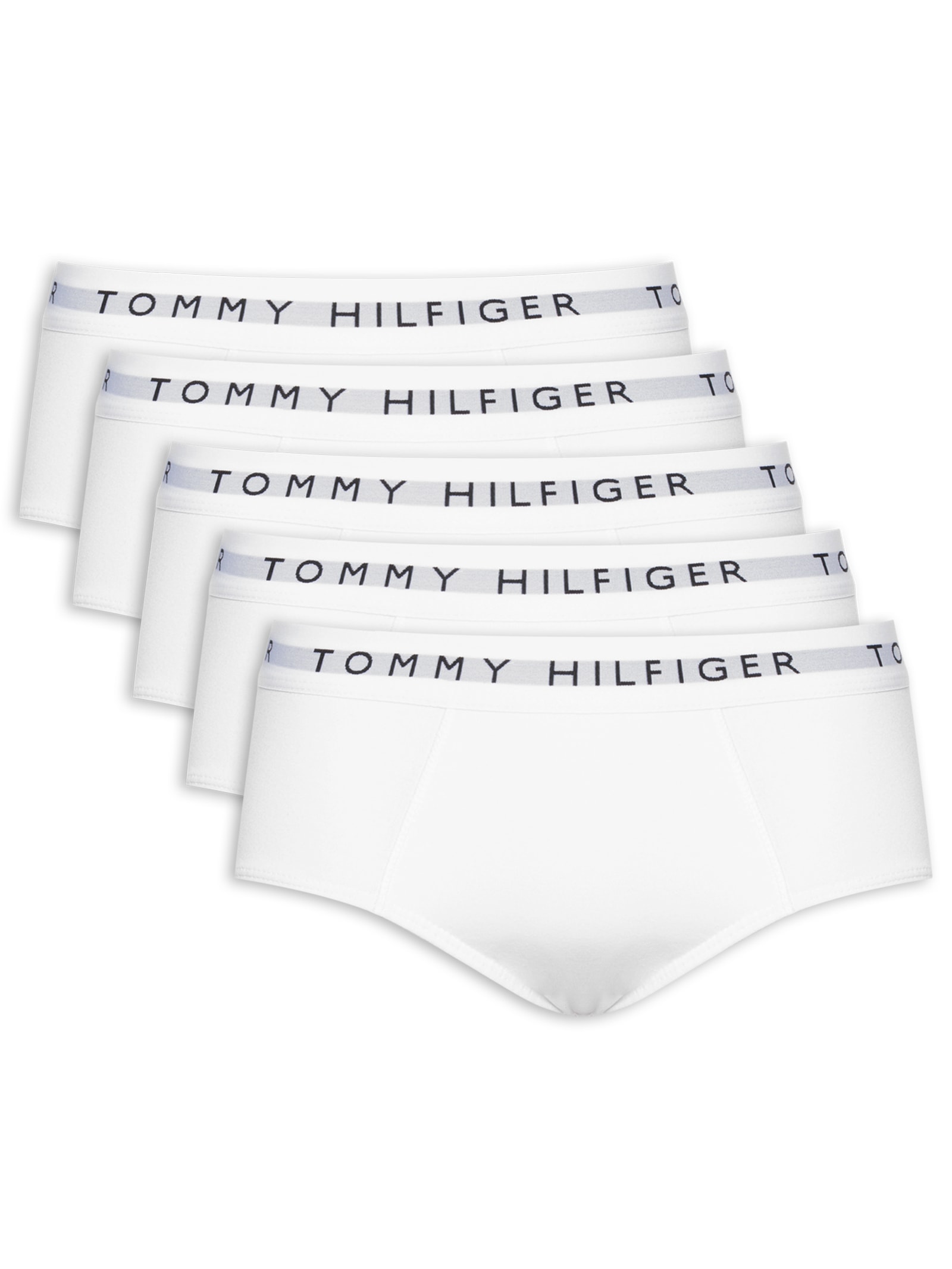 Kit 5 Cuecas Masculinas Brief De Algodão Branco Tommy Hilfiger
