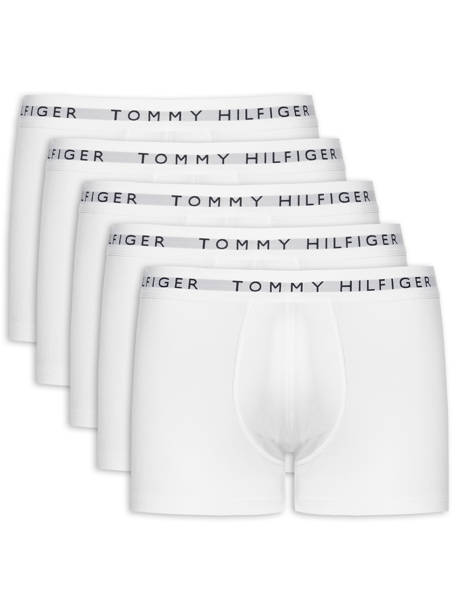 Kit 5 Cuecas Masculinas Brief De Algodão Branco Tommy Hilfiger