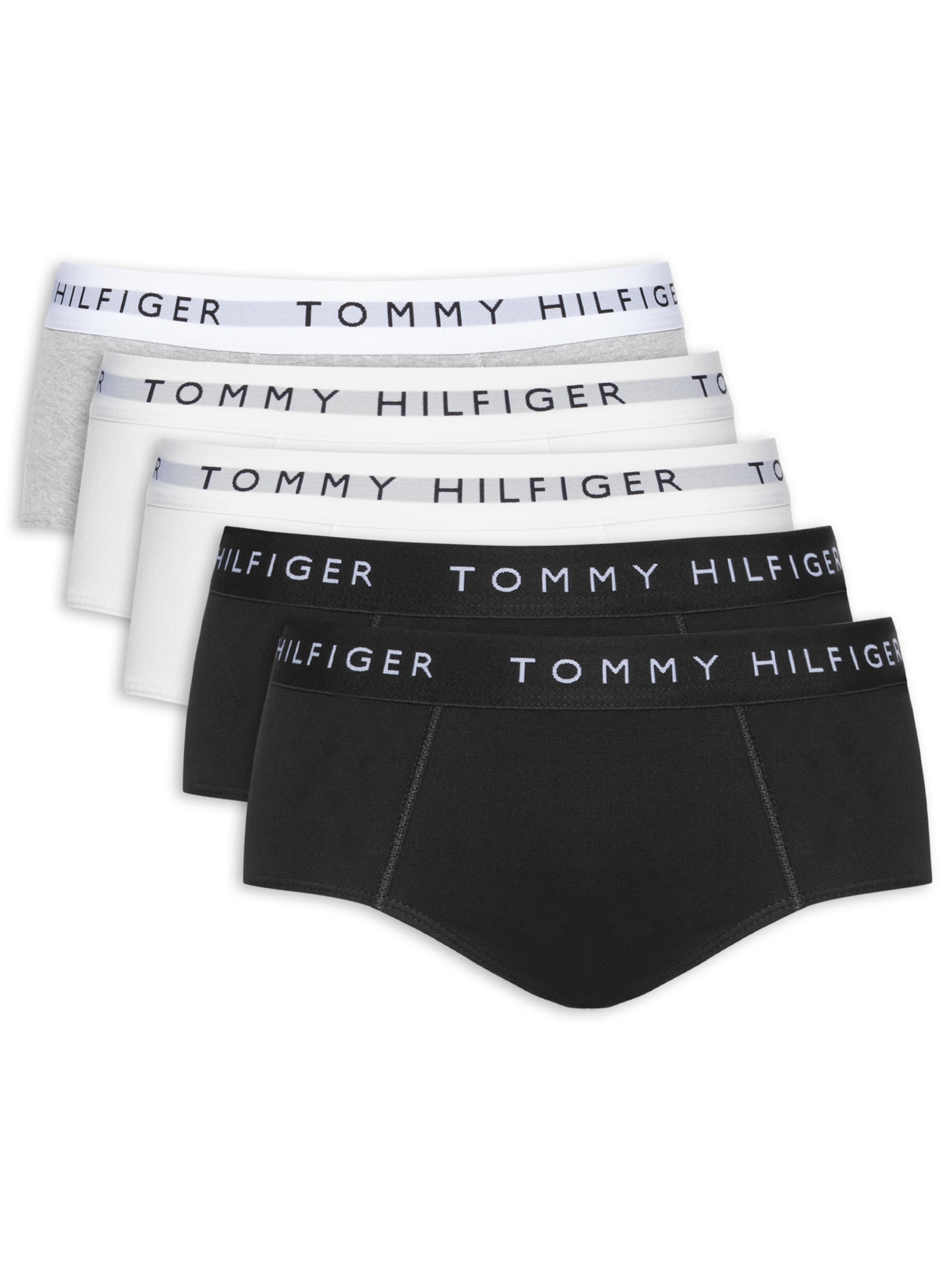 Kit 5 Cuecas Masculinas Brief De Algodão Cinza Tommy Hilfiger