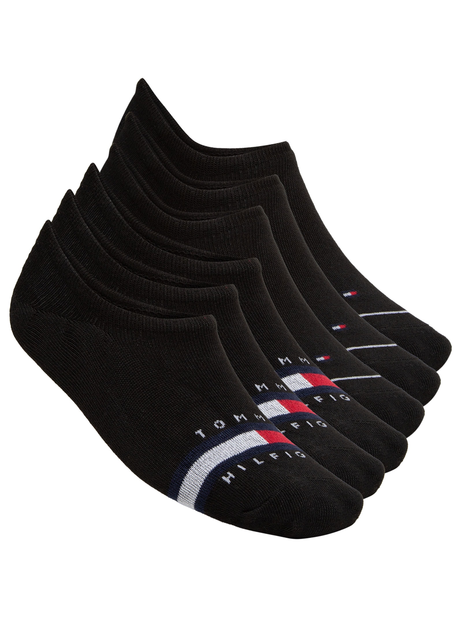 Kit 6 Pares de Meia Masculina Invisível Tino Logo Liner Preto Tommy Hilfiger