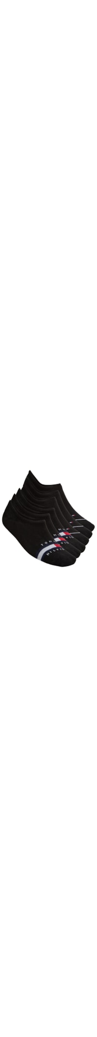 Kit 6 Pares de Meia Masculina Invisível Tino Logo Liner - Preto