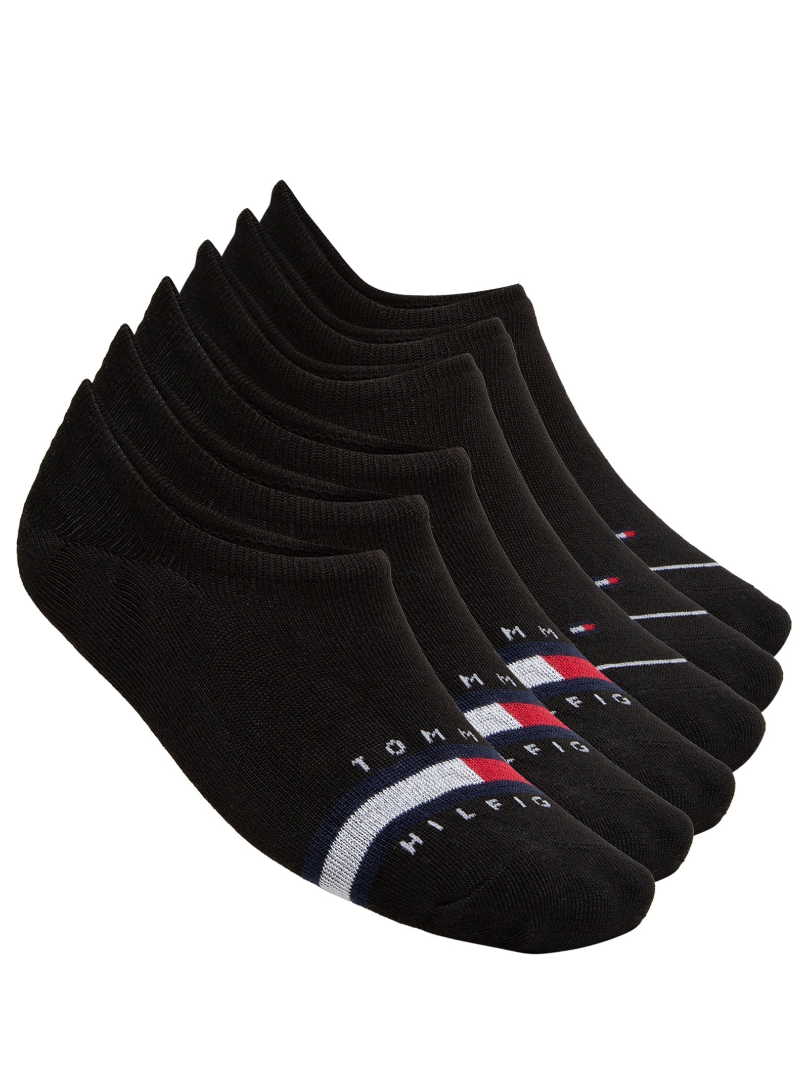 Kit 6 Pares de Meia Masculina Invisível Tino Logo Liner Preto Tommy Hilfiger