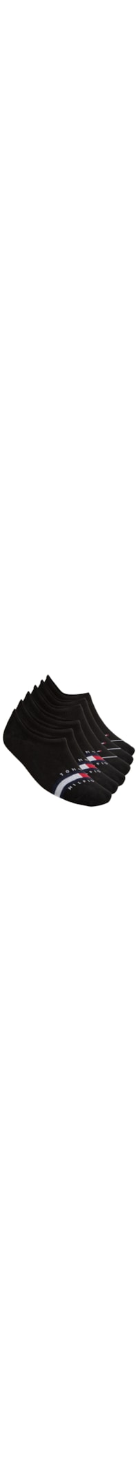 Kit 6 Pares de Meia Masculina Invisível Tino Logo Liner - Preto