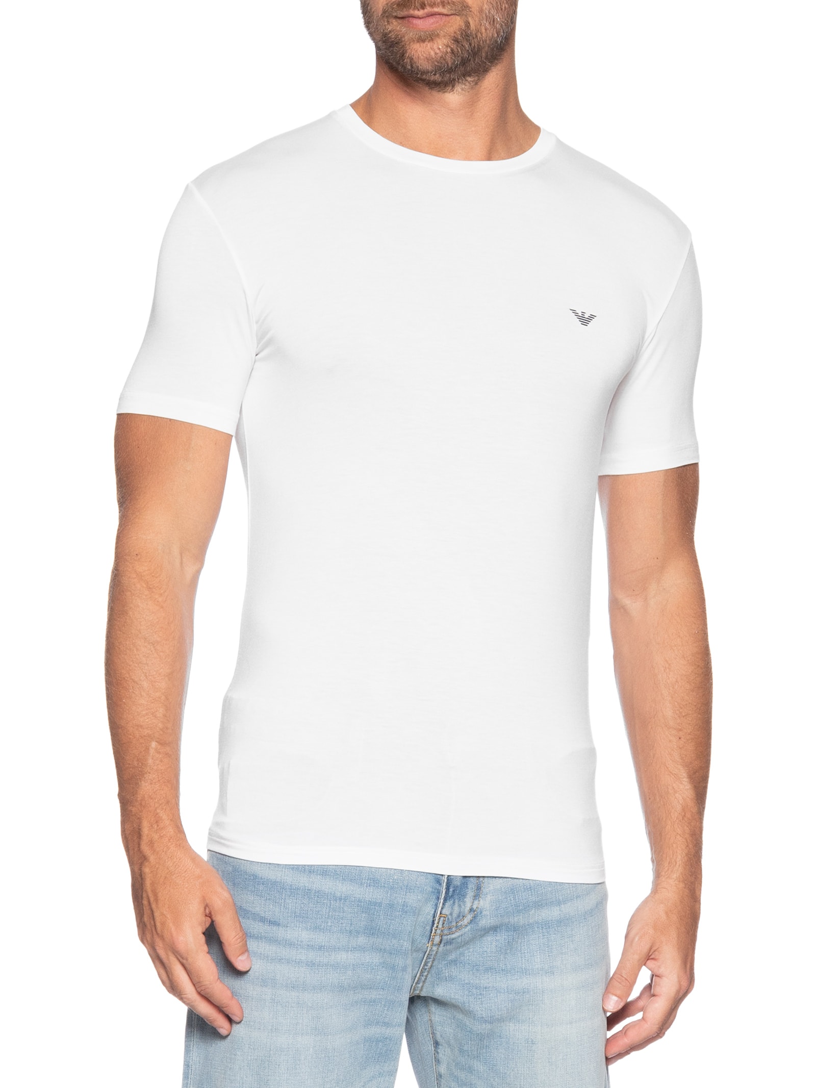 Kit Camiseta Masculina 2 Peças Mc Crew Neck Azul Emporio Armani Bodywear