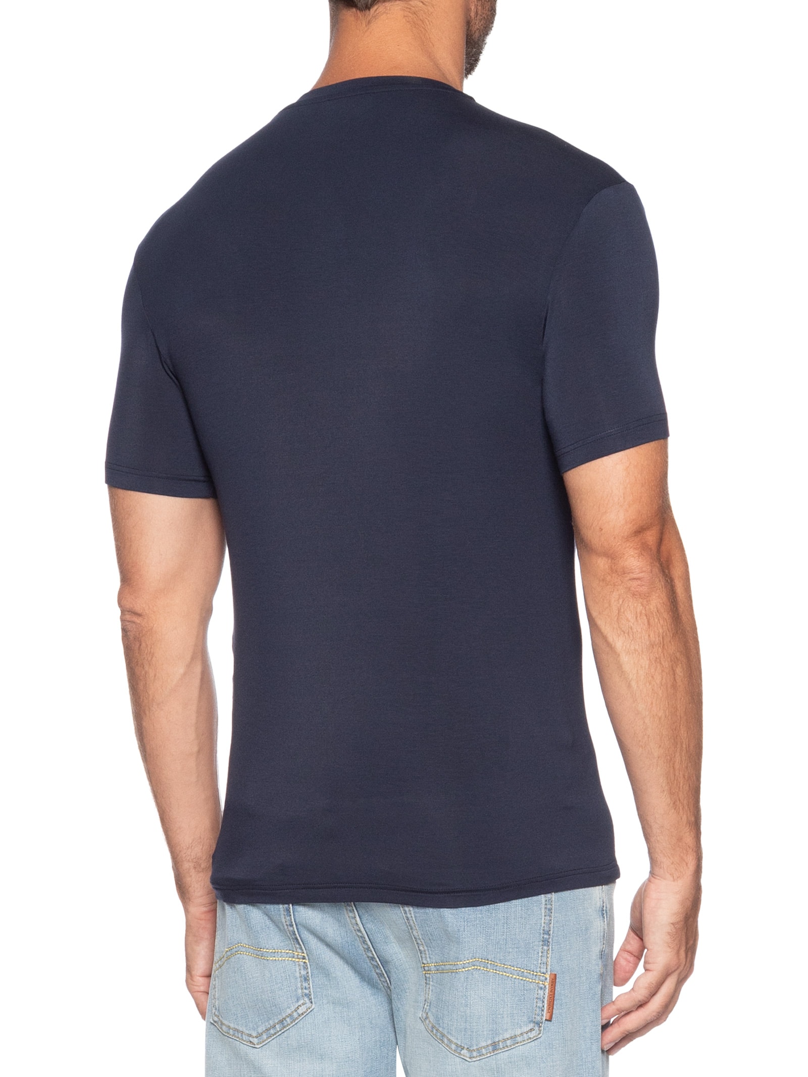 Kit Camiseta Masculina 2 Peças Mc Crew Neck Azul Emporio Armani Bodywear