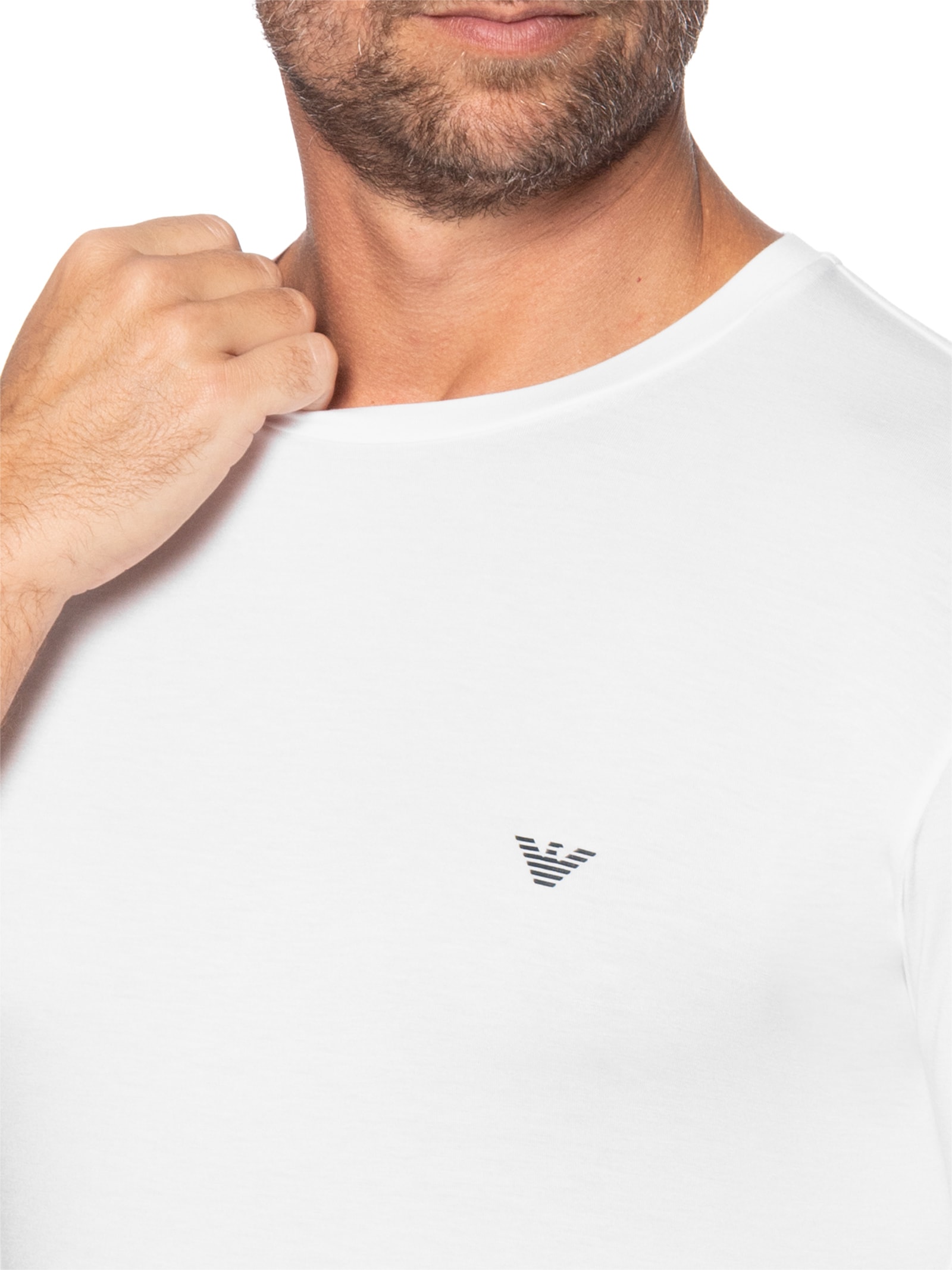 Kit Camiseta Masculina 2 Peças Mc Crew Neck Azul Emporio Armani Bodywear