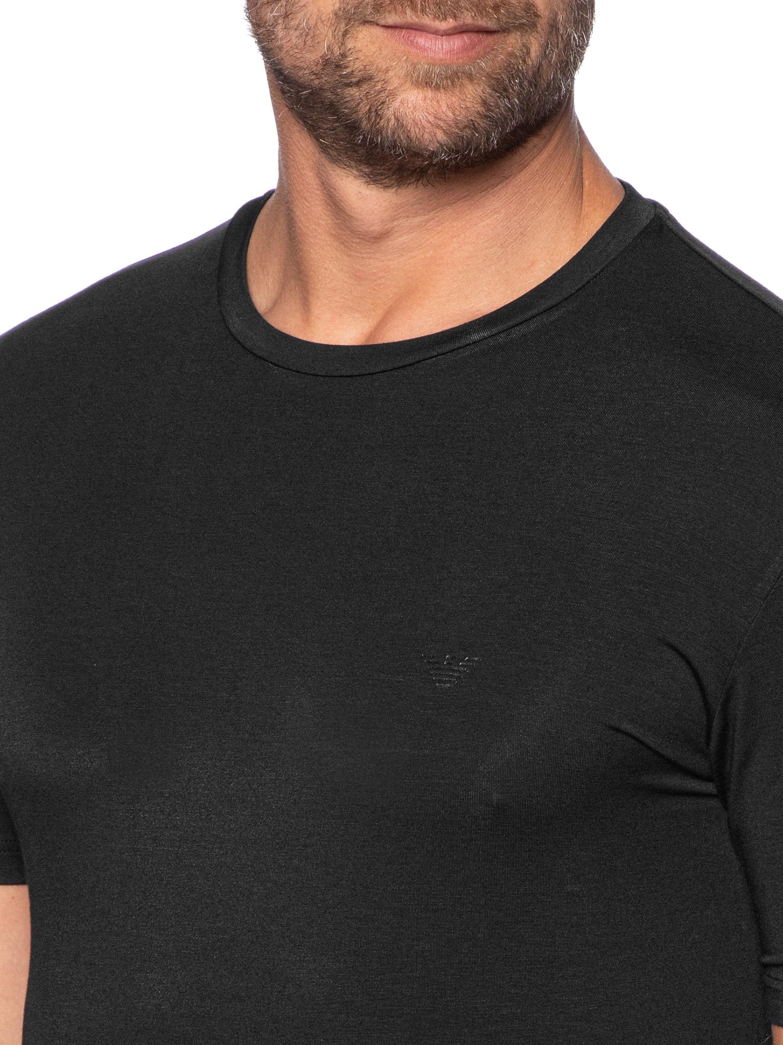 Kit Camiseta Masculina 2 Peças Mc Crew Neck Preto Emporio Armani Bodywear