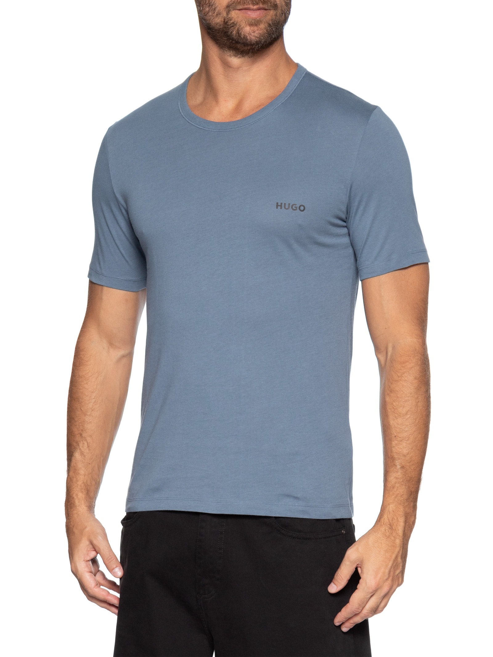 Kit Camiseta Masculina 3p Rn Triplet P- Azul Hugo