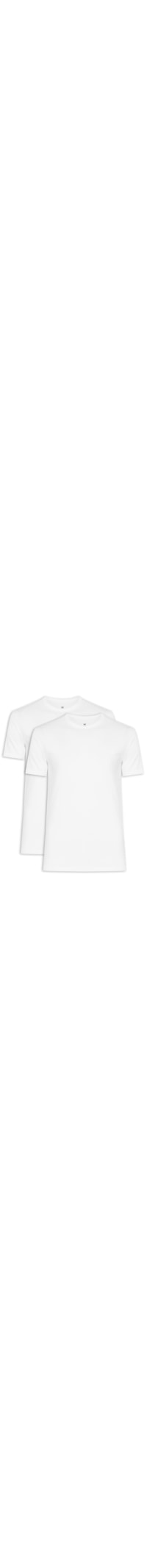Kit Camiseta Masculina em Algodão 2 Peças - Branco