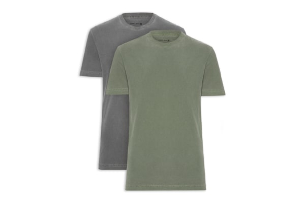 Kit Camiseta Masculina Manga Curta Classic Stone - Cinza