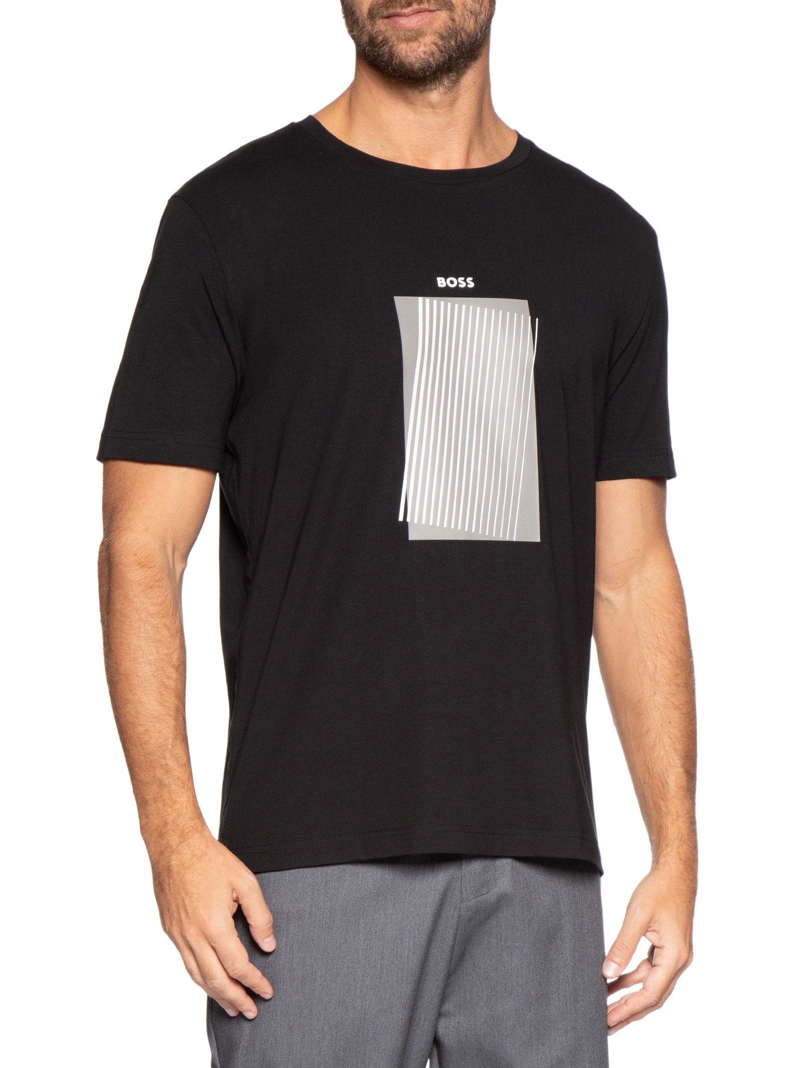 Kit Camiseta Masculina Regular Fit 2-Pack Preto Boss