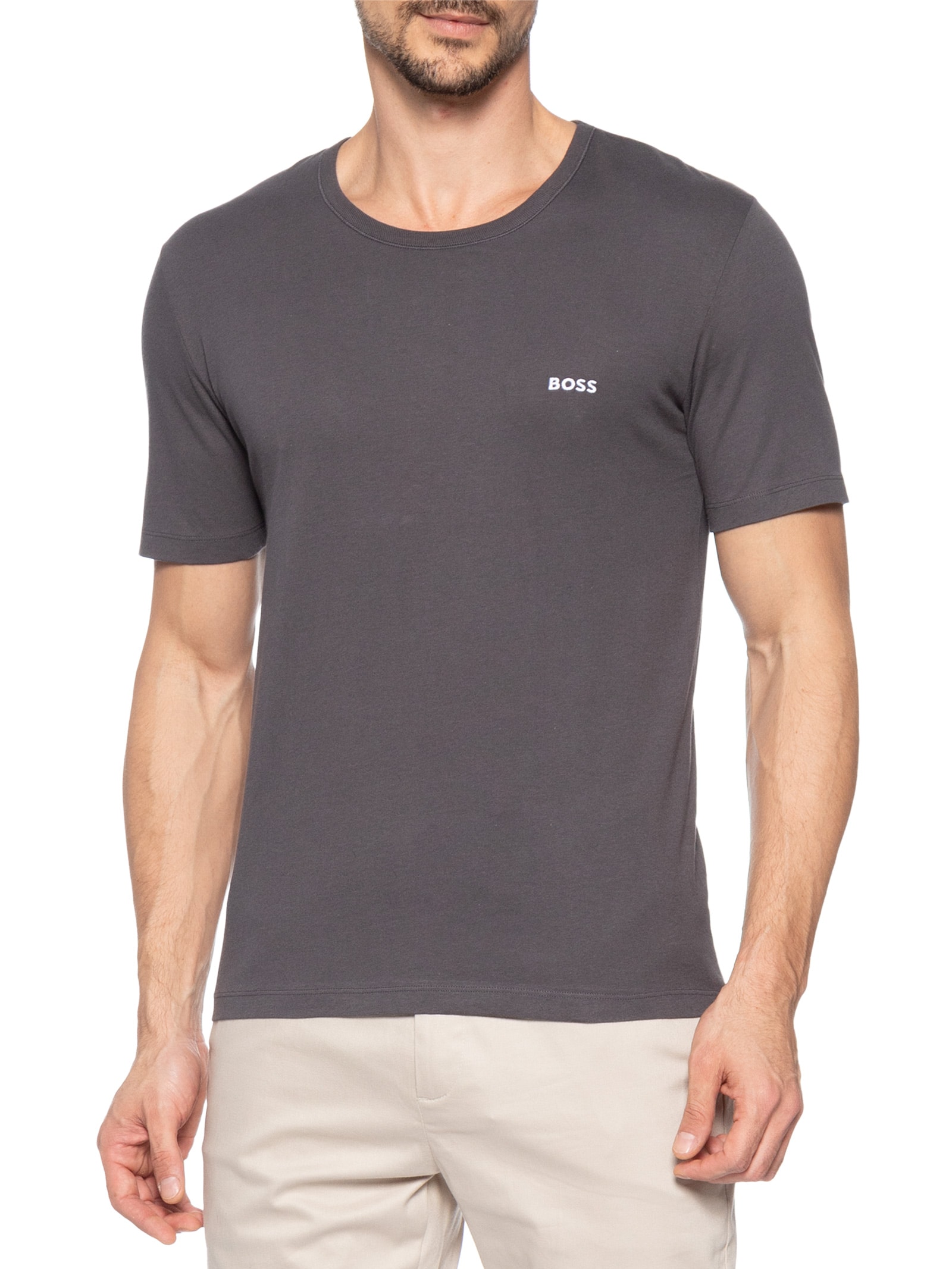 Kit Camiseta Masculina Rn 3P Classic Branco Boss
