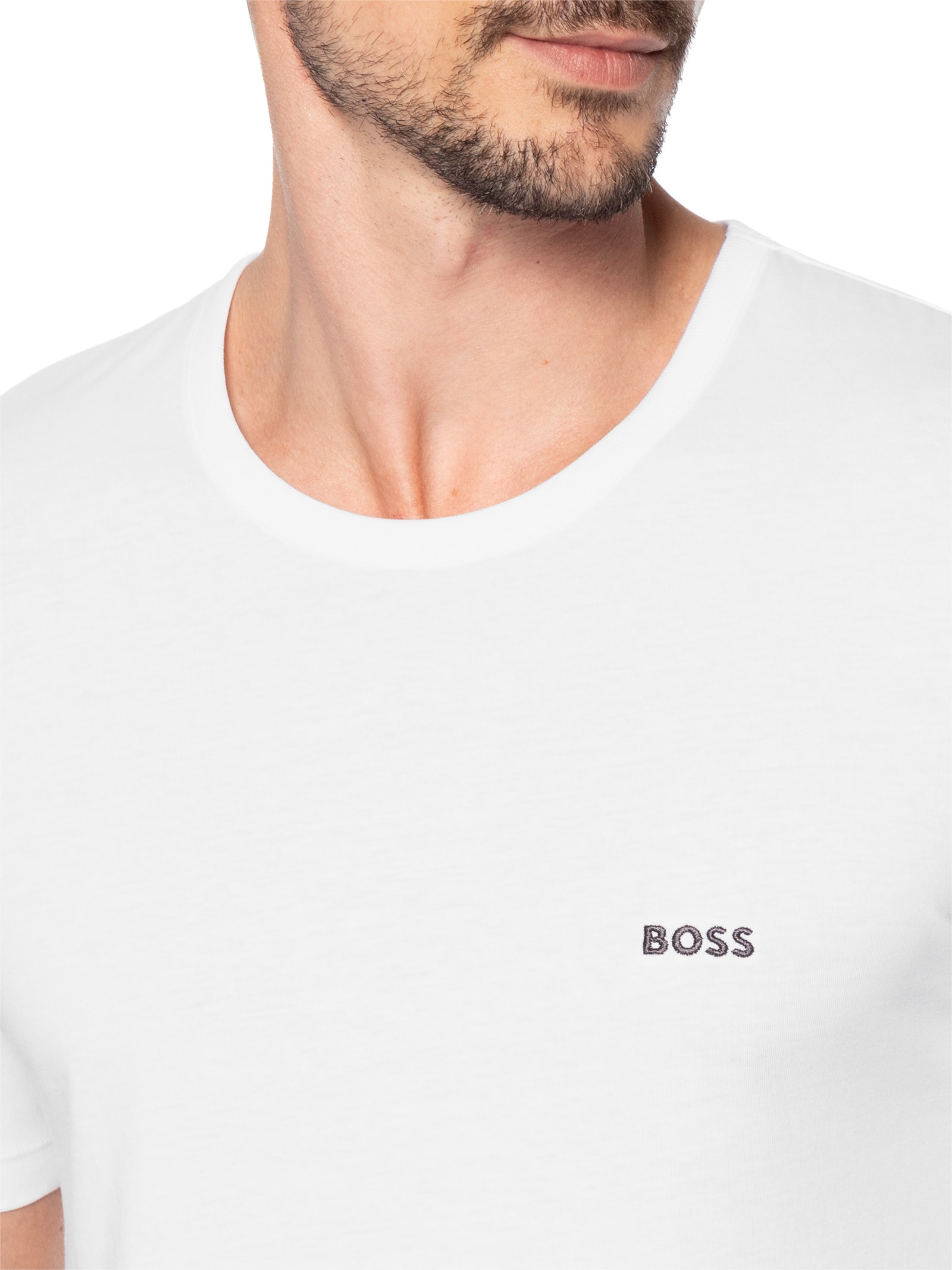 Kit Camiseta Masculina Rn 3P Classic Branco Boss