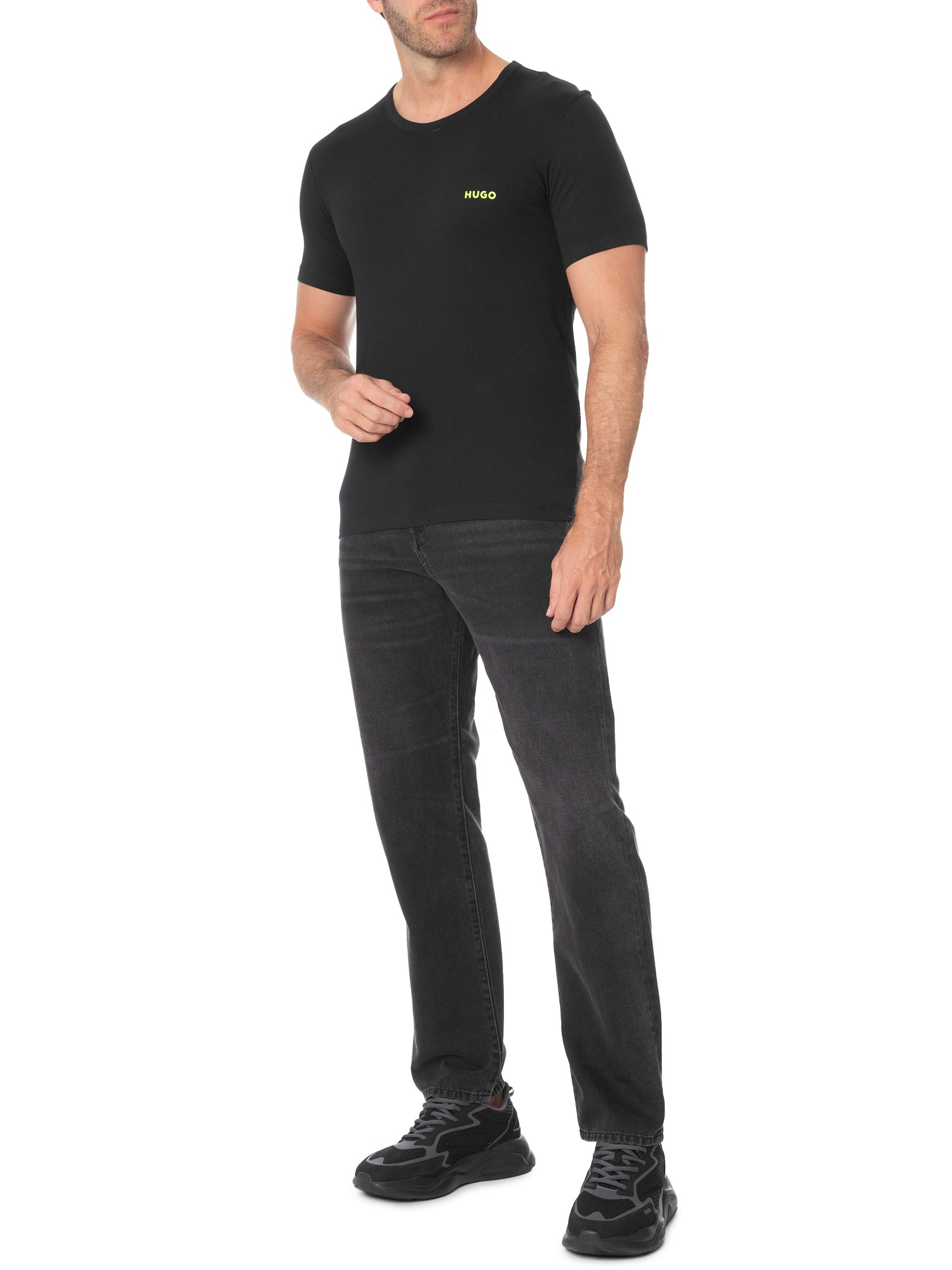 Kit Camisetas Masculina Rn Triplet Preto Boss