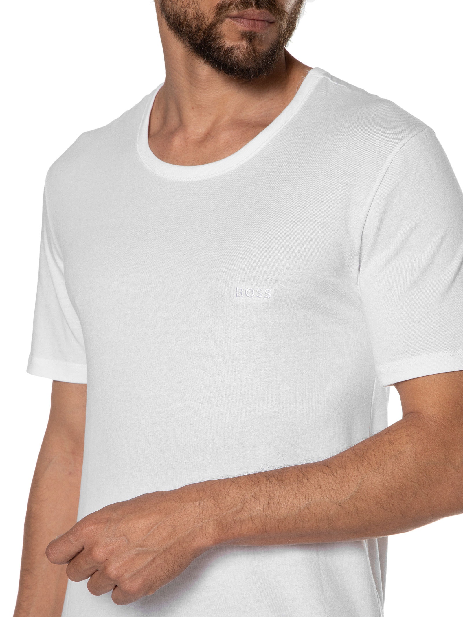 Kit Camisetas Masculinas 3 peças Rn 3P Classic Branco Boss