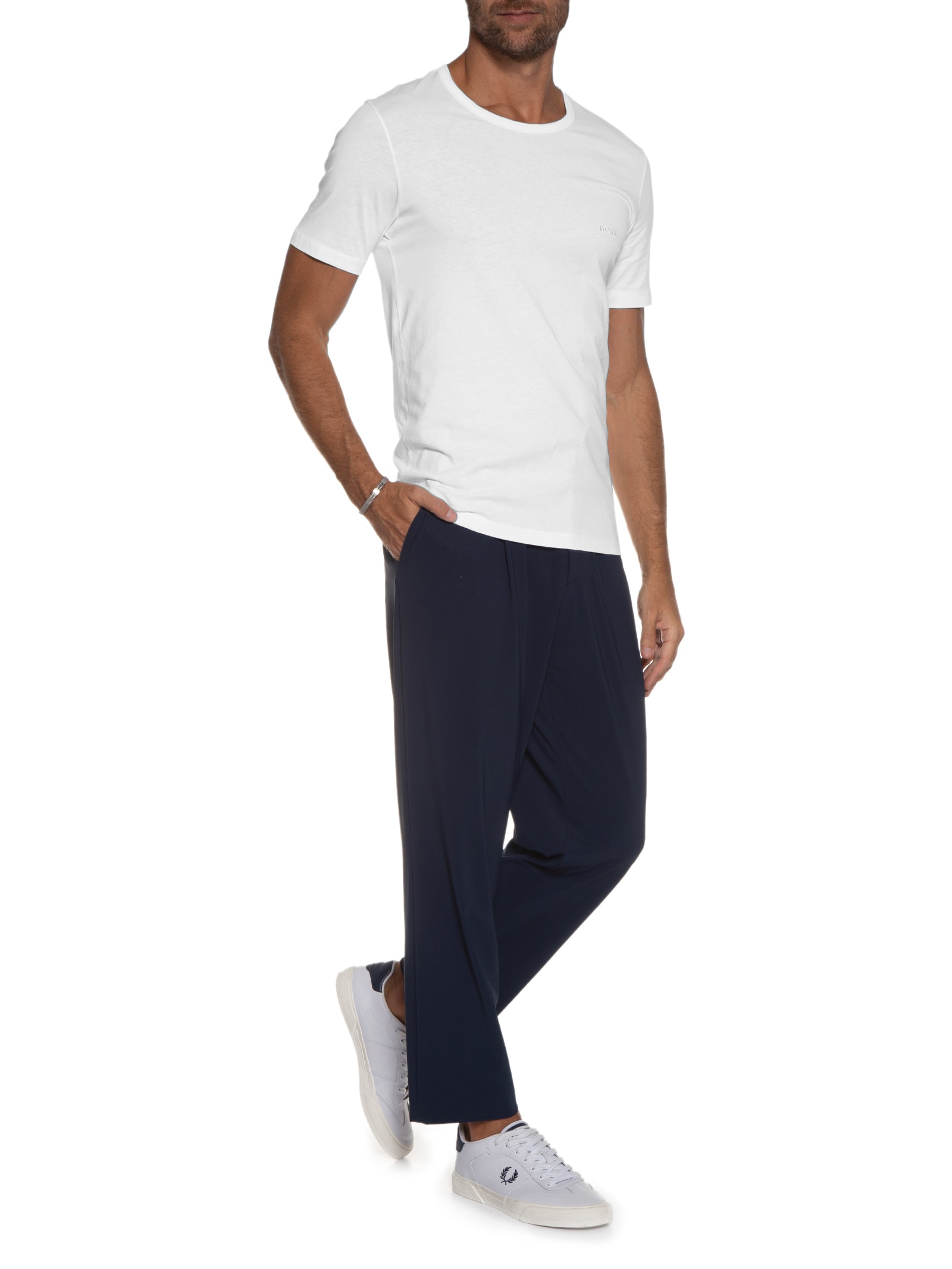 Kit Camisetas Masculinas 3 peças RN 3P Classic Branco Boss