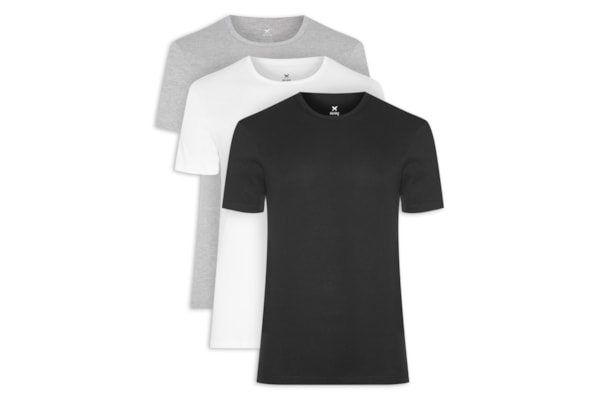Kit Camisetas Masculinas Com 3 Peças