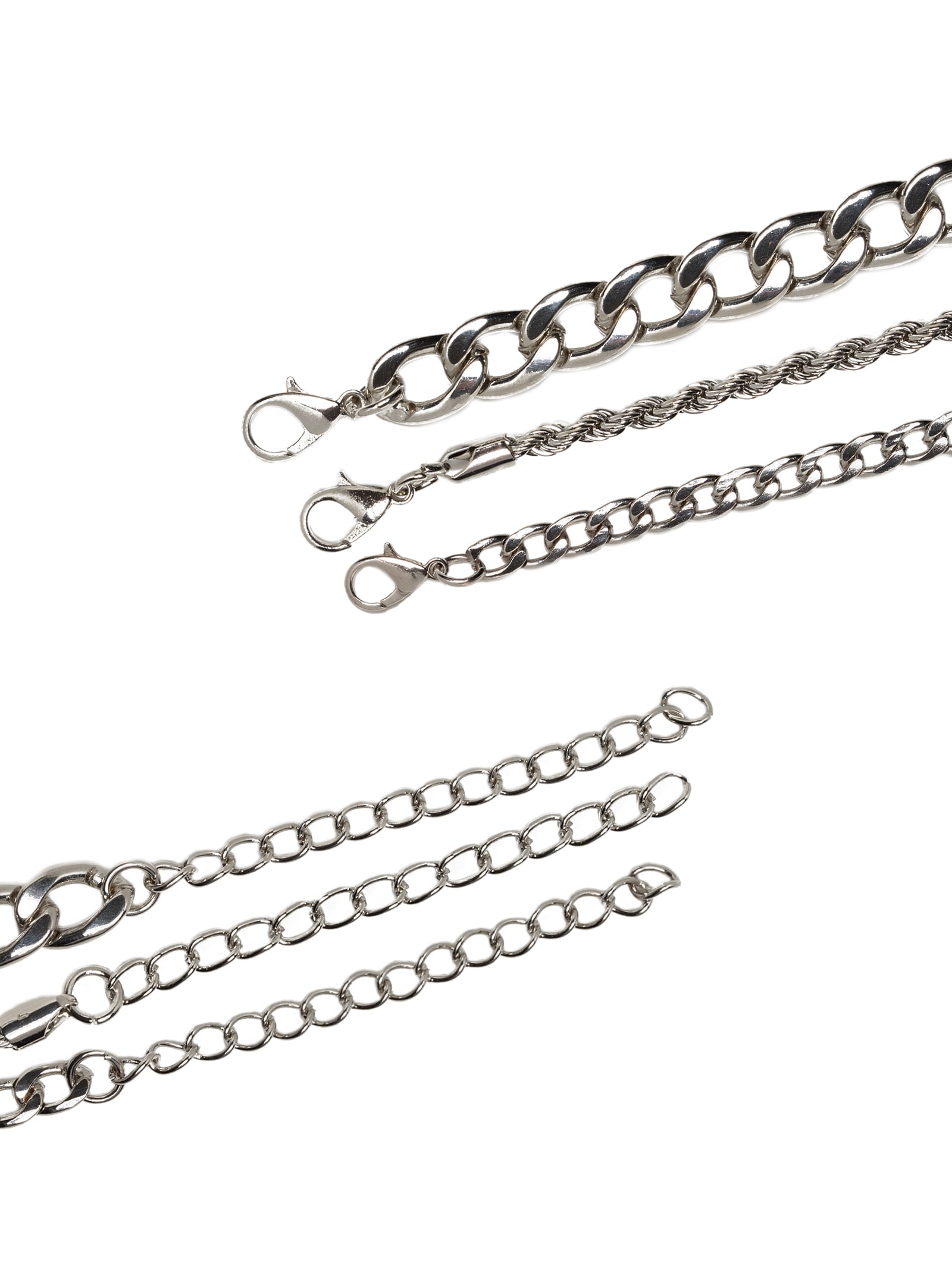 Kit Colar Feminino Correntes Elos Variados Prateado Basiq
