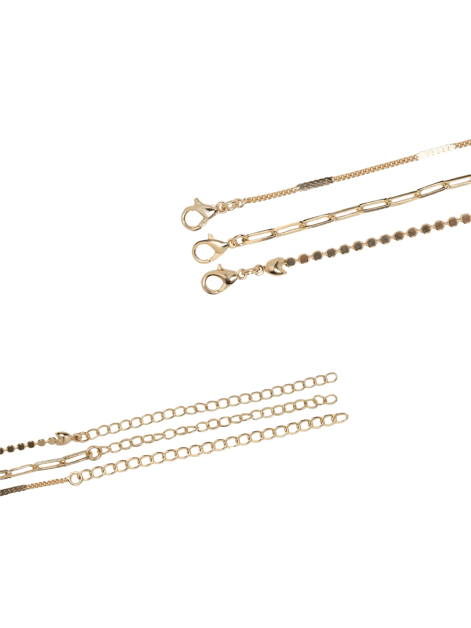 Kit Colar Feminino Folheado Diferentes Elos Dourado Basiq